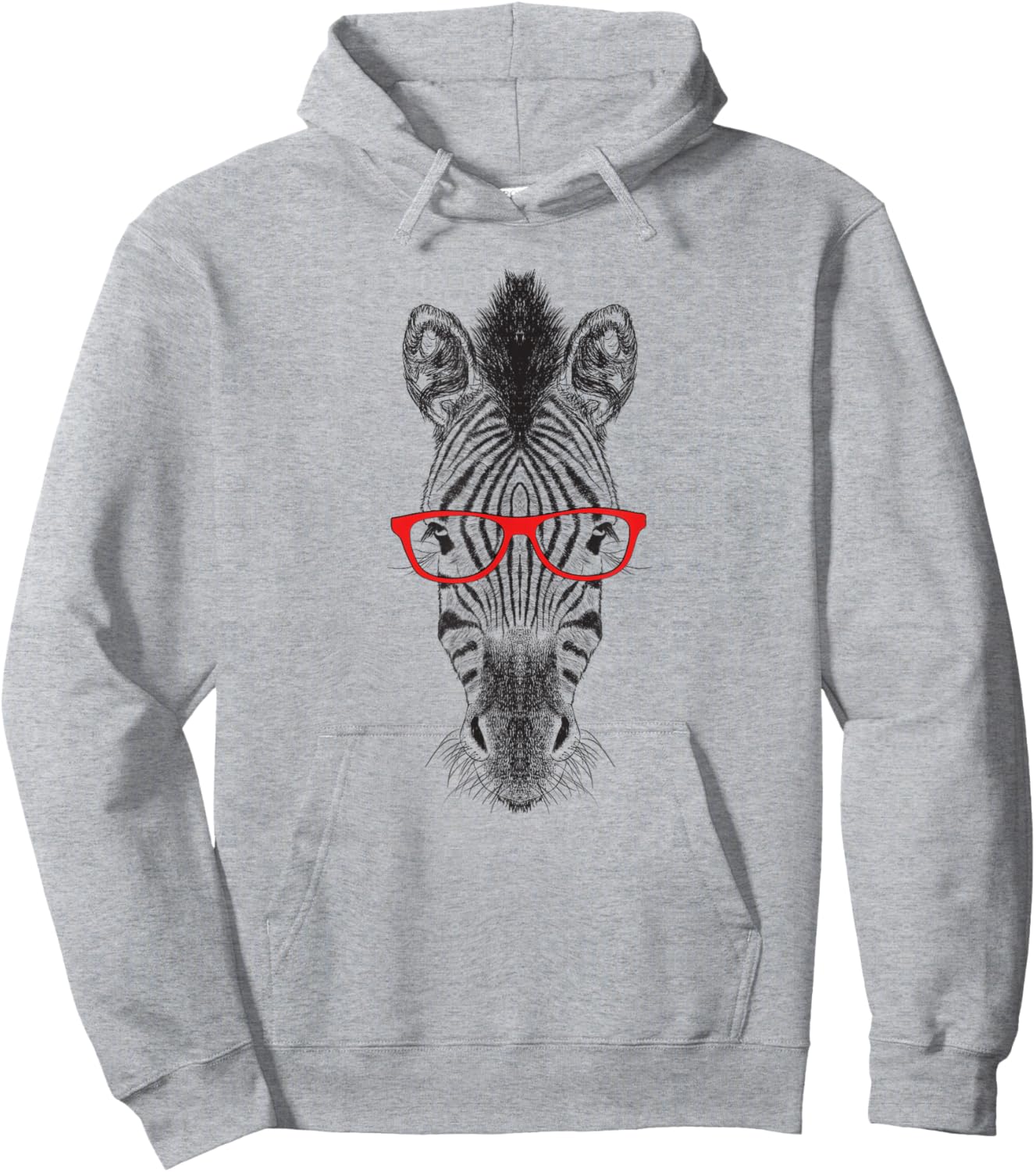 & Funny Wildlife Red Glasses Zebra Lover Hoodie - Hoodie | Ash