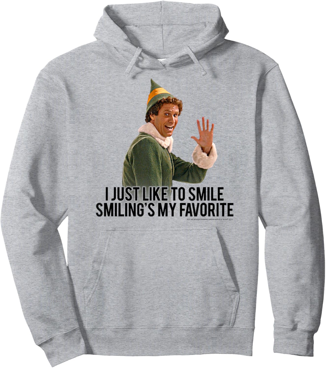 Elf I Just Like to Smile Buddy Christmas Movie Hoodie - Hoodie | Ash