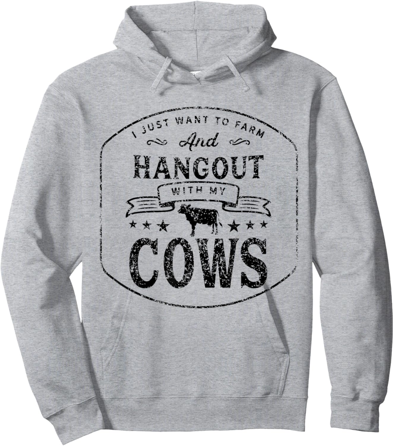 Hang out with my Cows Farming Farmer Cow Herd Hoodie - Hoodie | Ash