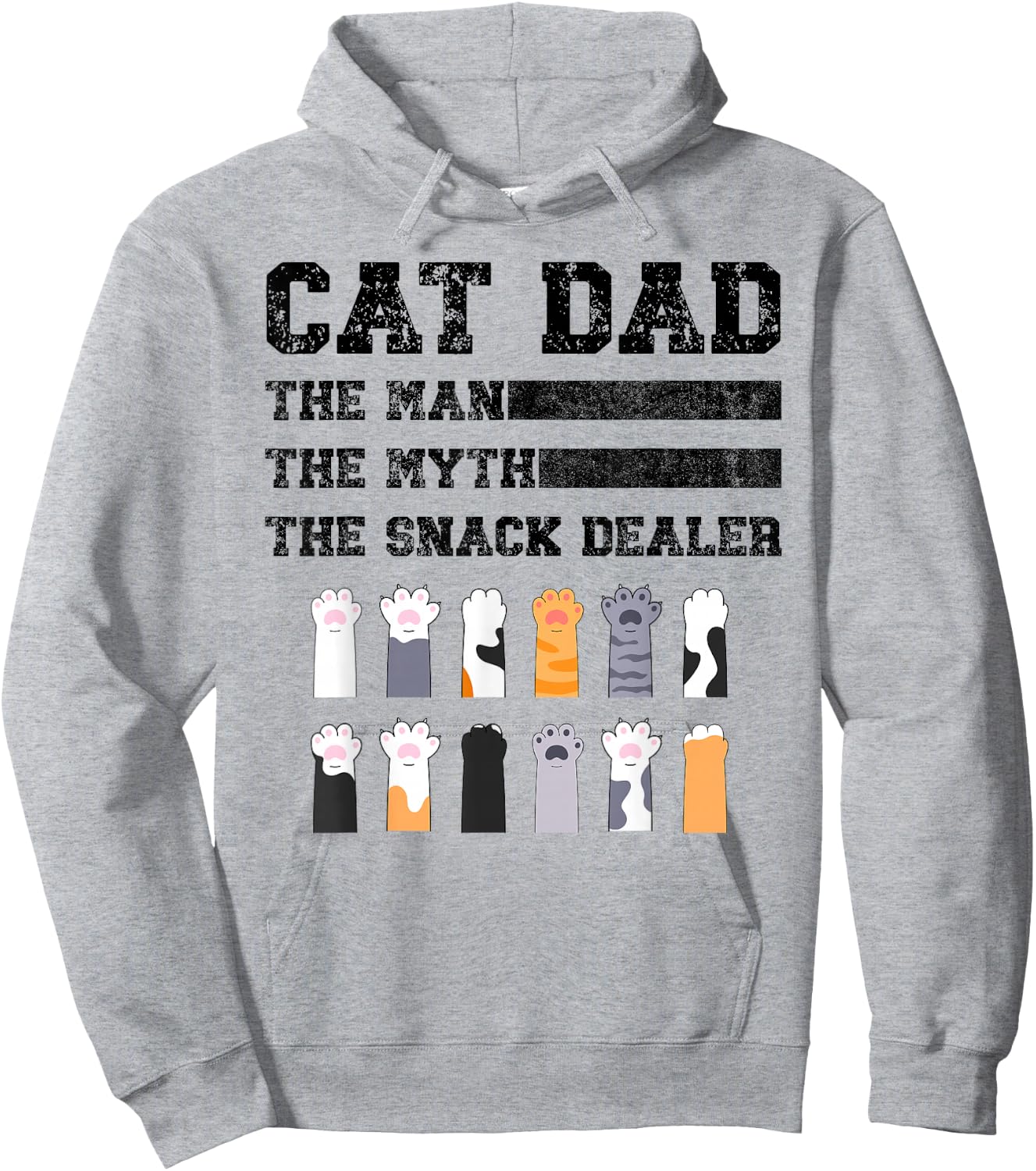 Vintage Cat Dad The Man The Myth Snack Dealer Father Day Hoodie - Hoodie | Ash