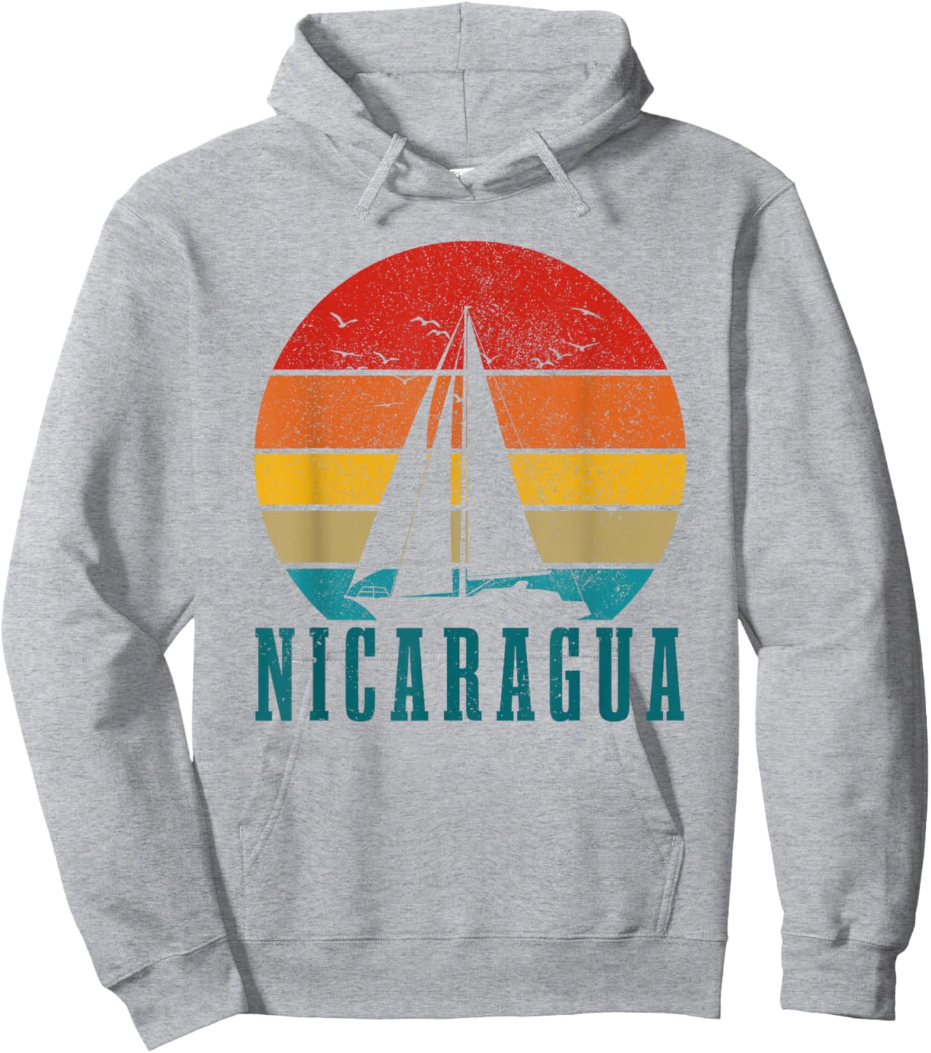 Nicaragua Vintage Sailing Souvenir Hoodie - Hoodie | Ash