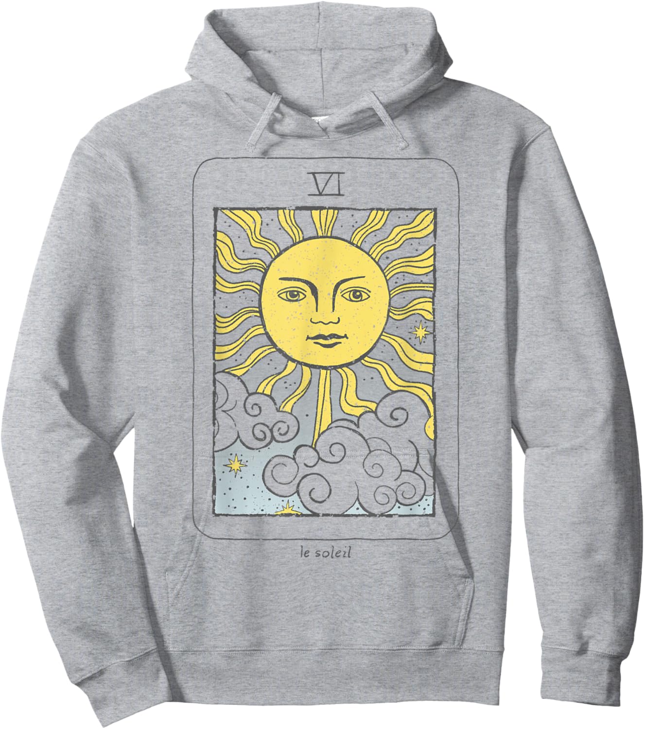 Trendy Le Soleil Sun Clouds Tarot Card Hoodie - Hoodie | Ash