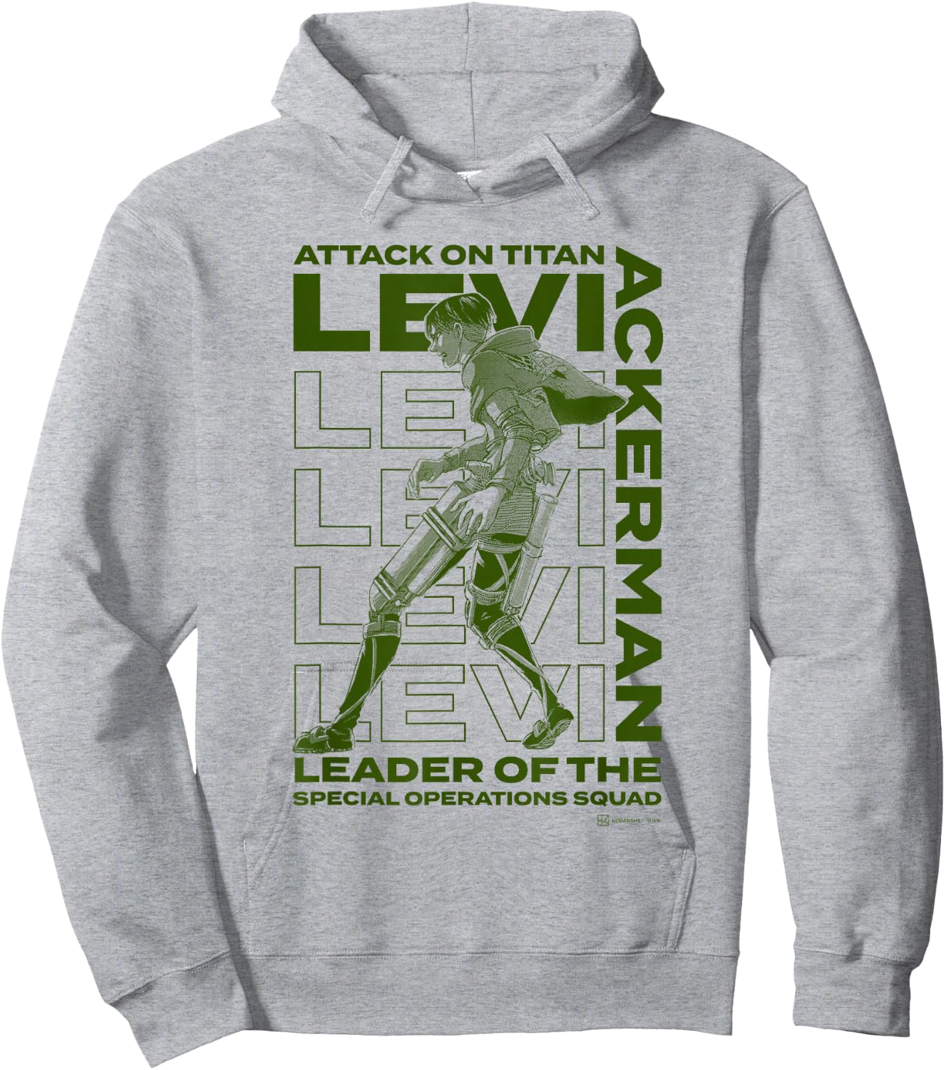 Attack on Titan The Captain Levi Ackerman Epic Big Portrait Hoodie - Hoodie | Ash