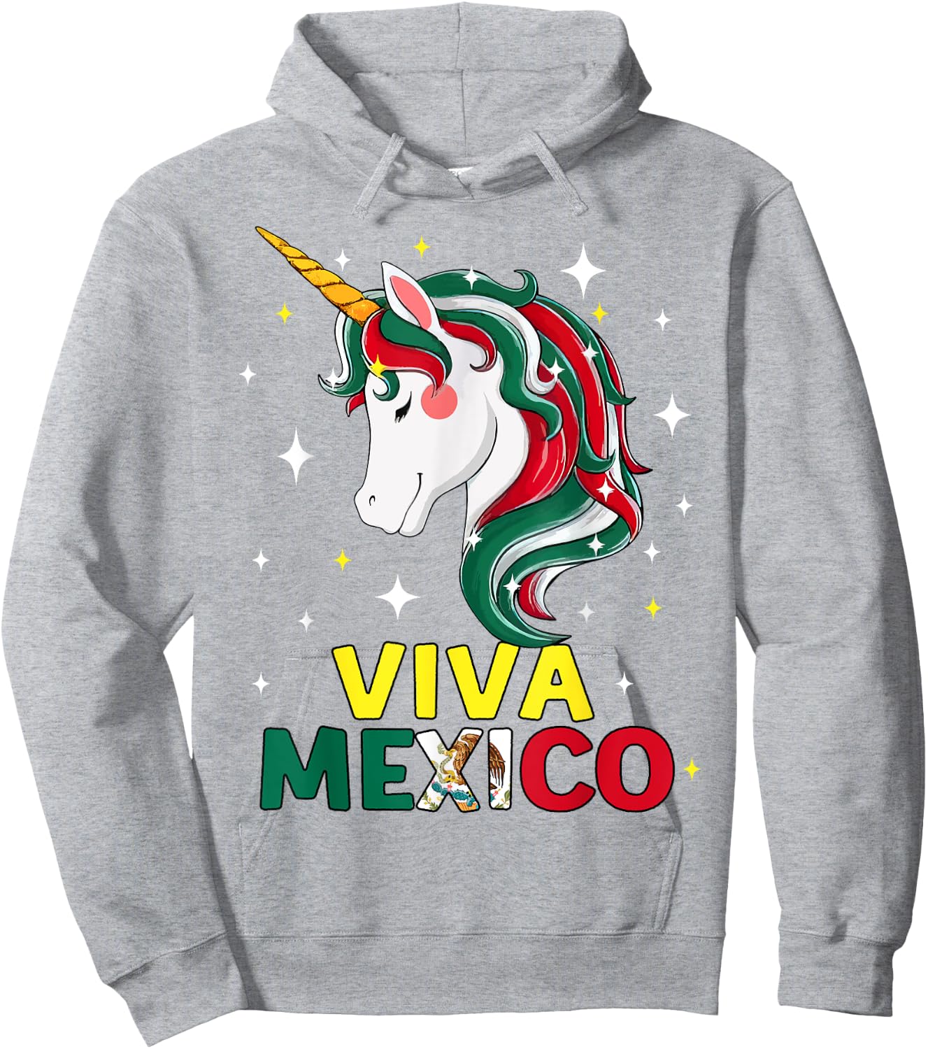 Viva Mexico Shirt Girl Mexican Flag Unicorn Independence Day Hoodie - Hoodie | Ash