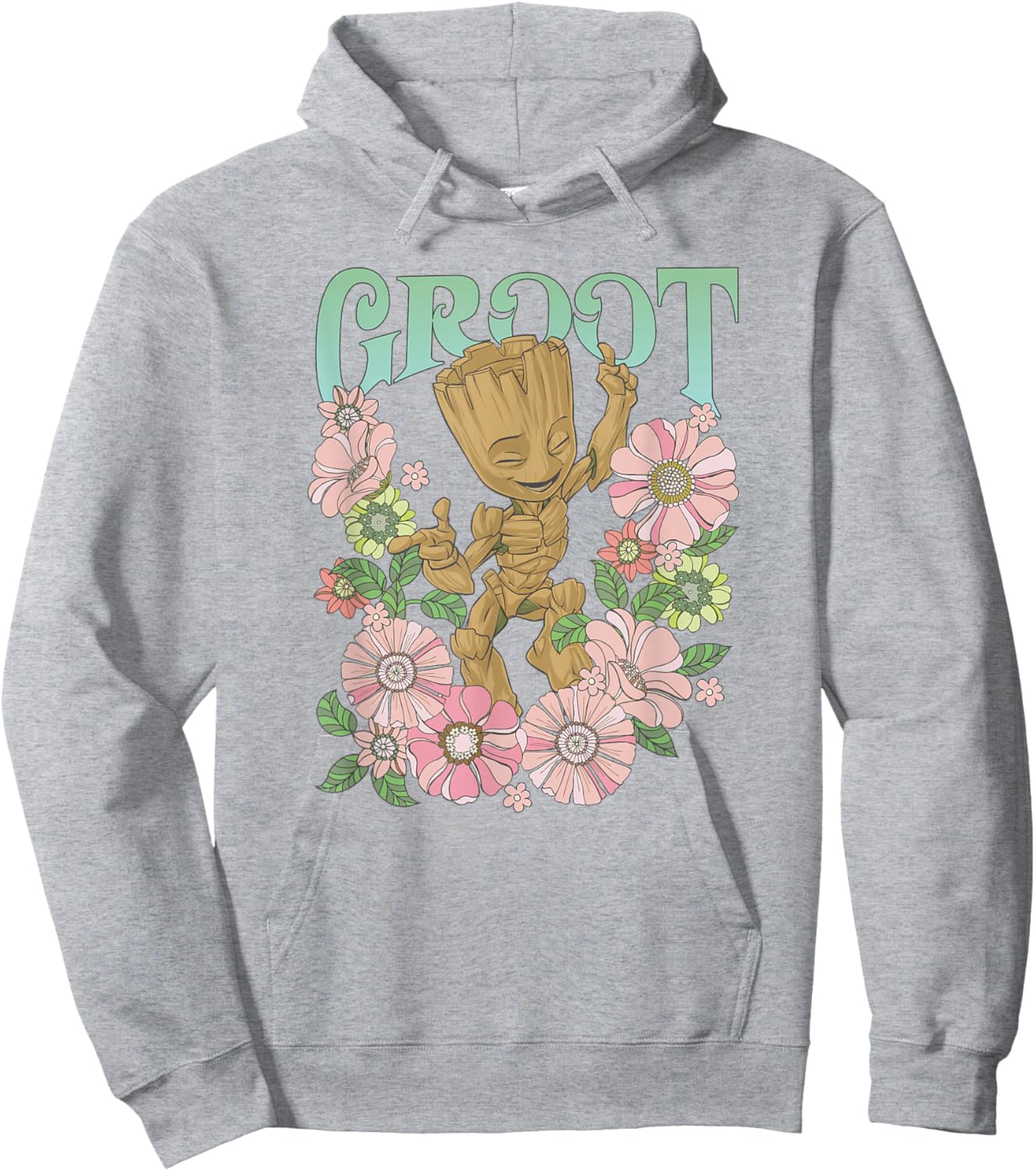 Marvel Guardians of The Galaxy Groot Floral Dance Poster Small Hoodie - Hoodie | Ash
