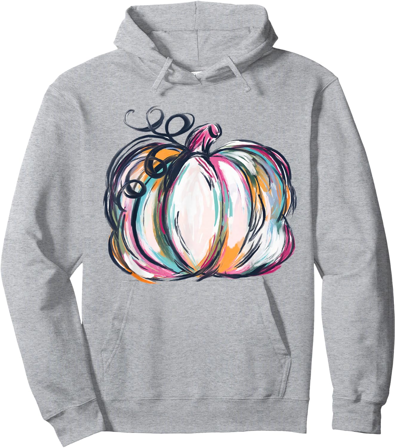 Watercolor Pumpkin Colorful Pumpkin Sublimation Thanksgiving Hoodie - Hoodie | Ash