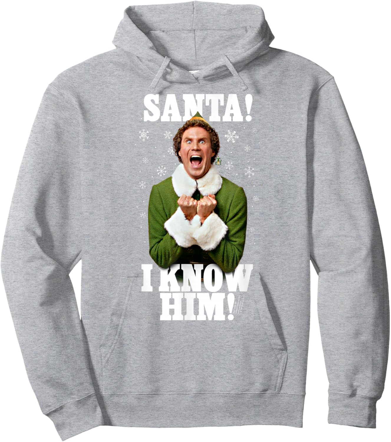 Elf Santa! I Know Him! Buddy Funny Christmas Hoodie - Hoodie | Ash
