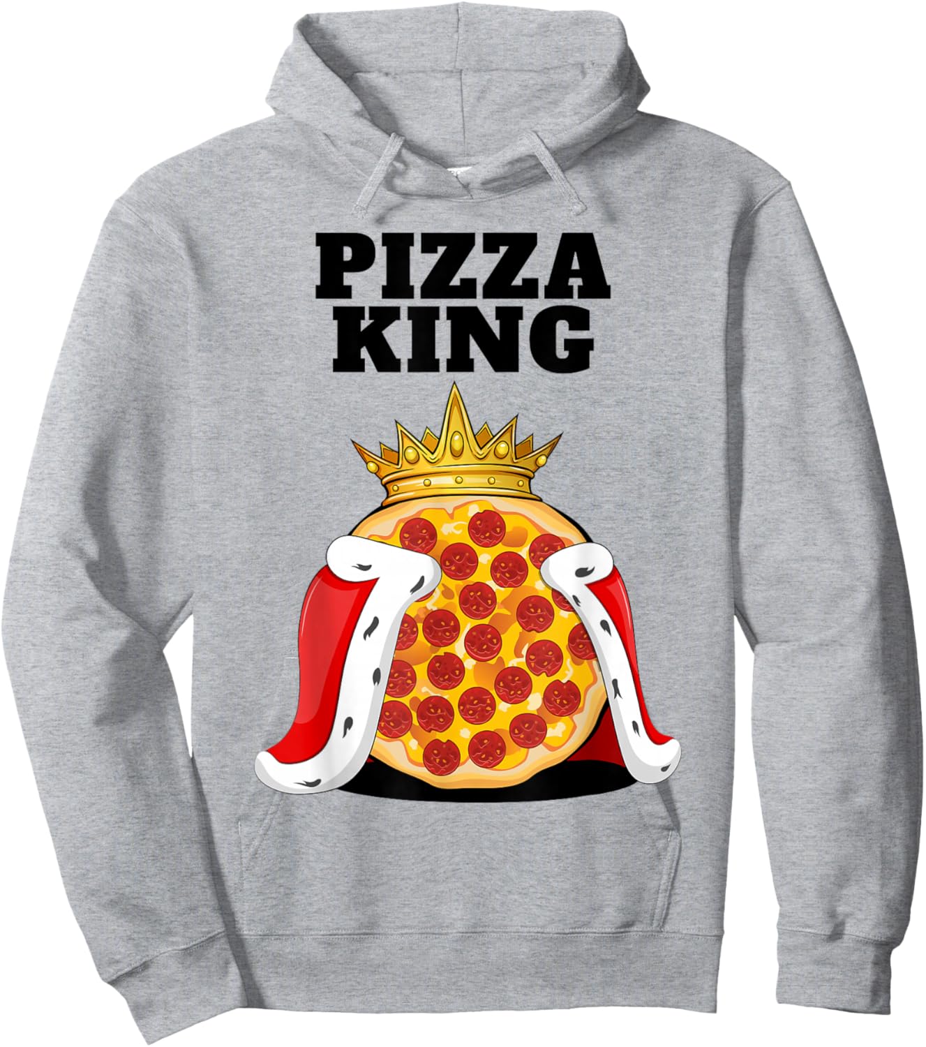 Pizza King | Pizza Lover Stuff | Cute Pizza Hoodie - Hoodie | Ash