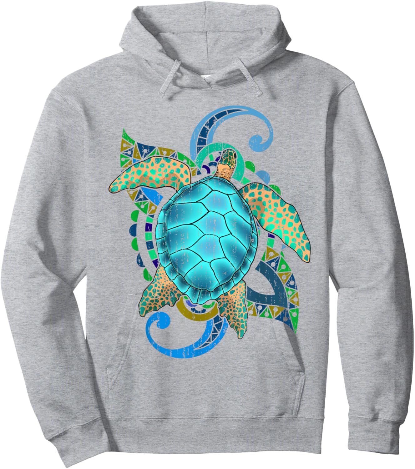 Maori Ocean Animal Polynesian Tribal Hawaiian Turtle Hoodie - Hoodie | Ash