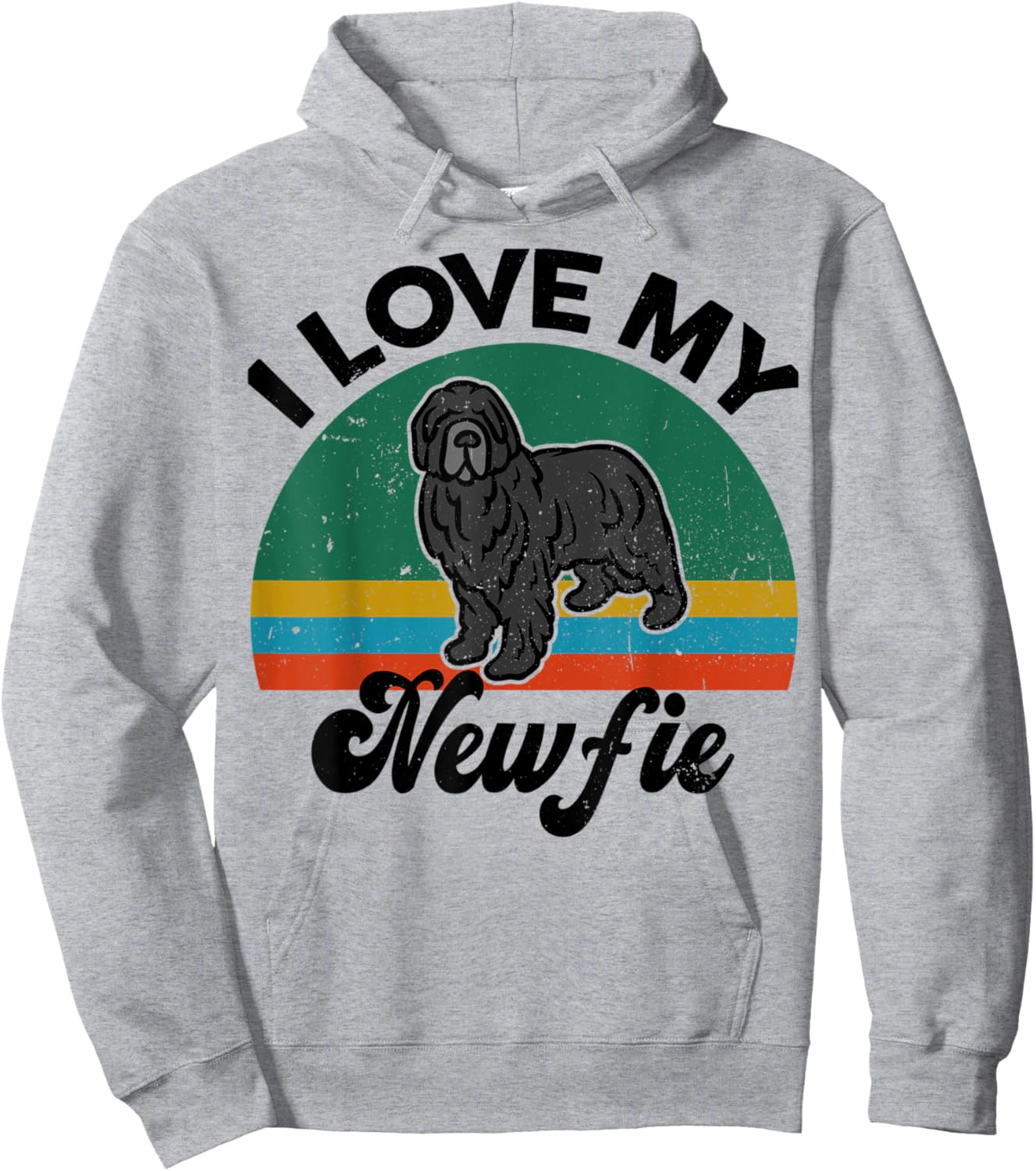 Funny Newfoundland Dog I Love My Newfie Dog Mom Dad Lover Hoodie - Hoodie | Ash