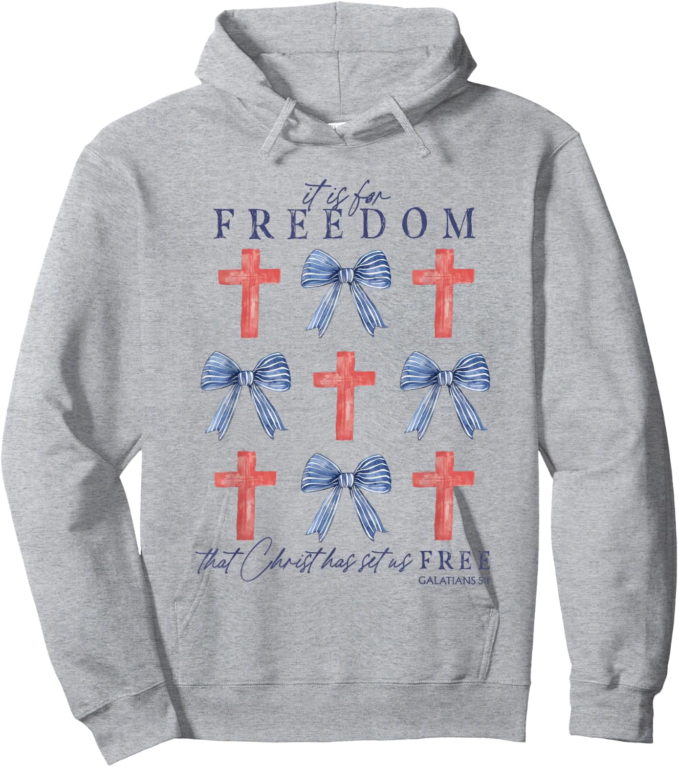 It Is For Freedom That Christ Has Set Us Free Coquette Hoodie - Hoodie | Ash