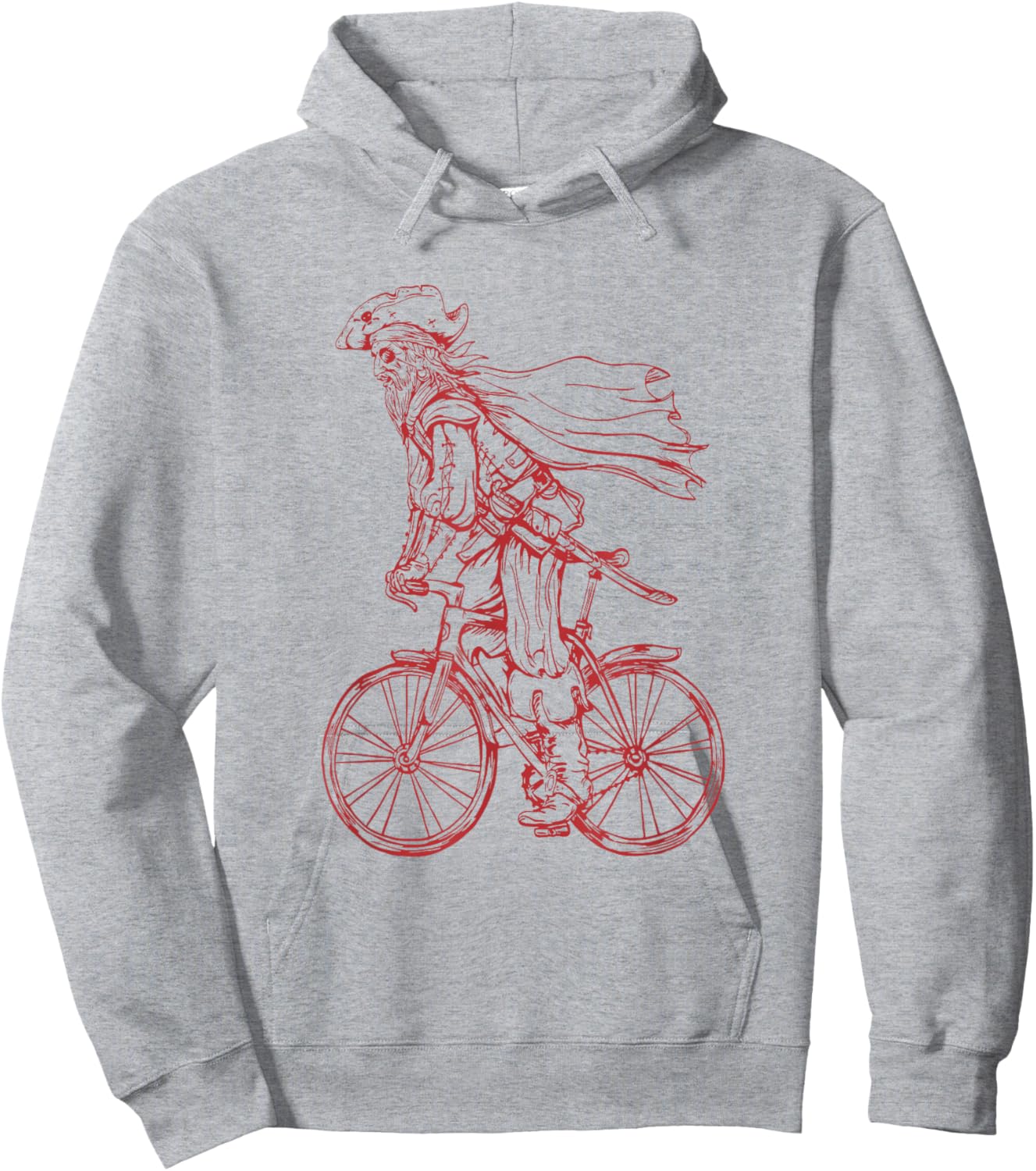 Pirate Cycling Bicycle Funny Cyclist Biker Riding Bike Hoodie - Hoodie | Ash