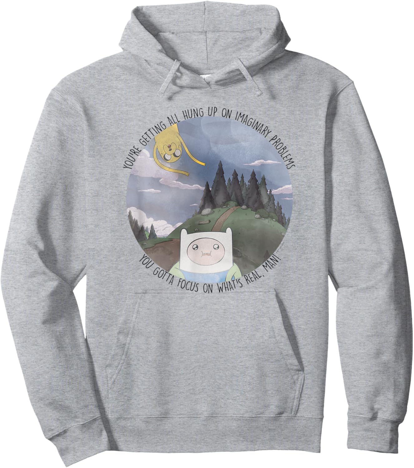 Adventure Time Finn and Jake You Gotta Focus On What's Real Hoodie - Hoodie | Ash