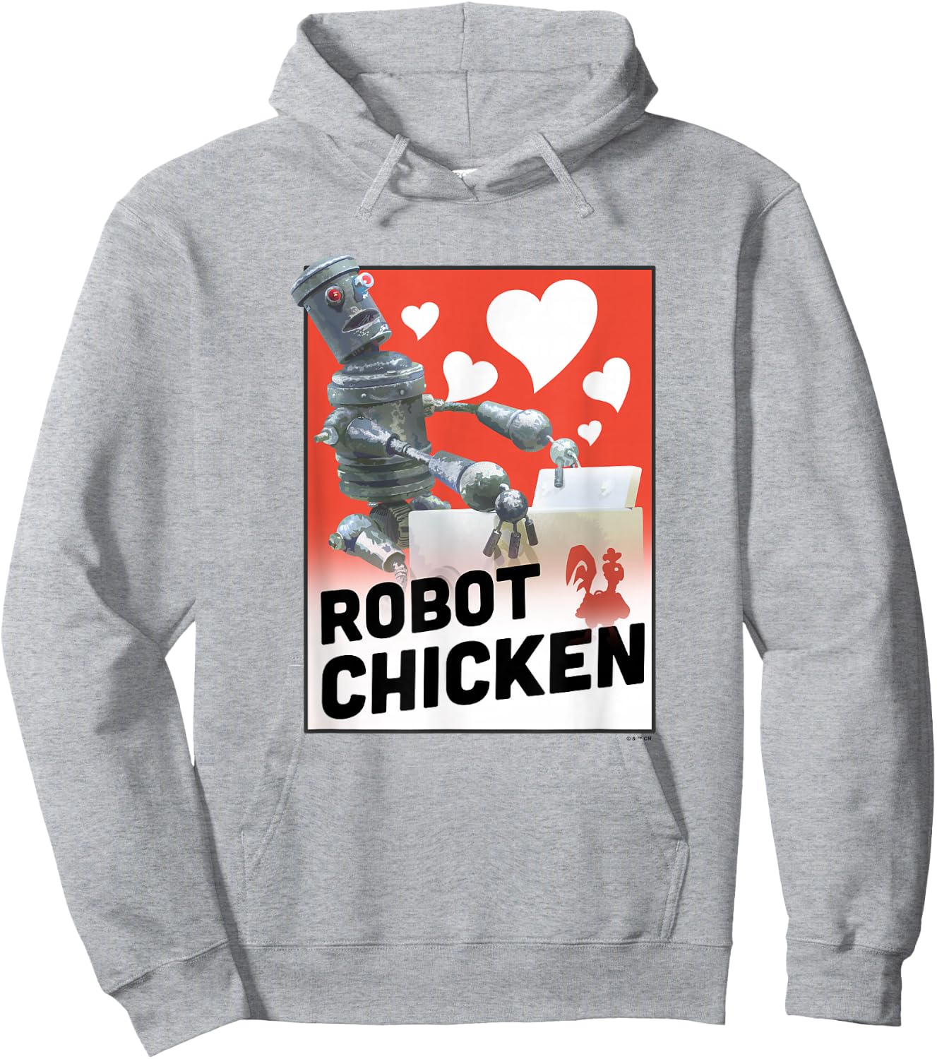 Robot Chicken Washing Machine Full Of Hearts Chest Poster Hoodie - Hoodie | Ash