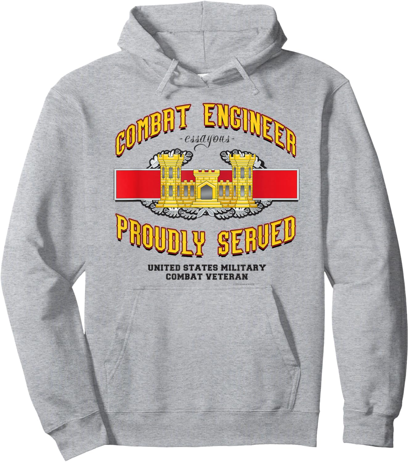 Combat Engineer Proudly Served Hoodie - Hoodie | Ash