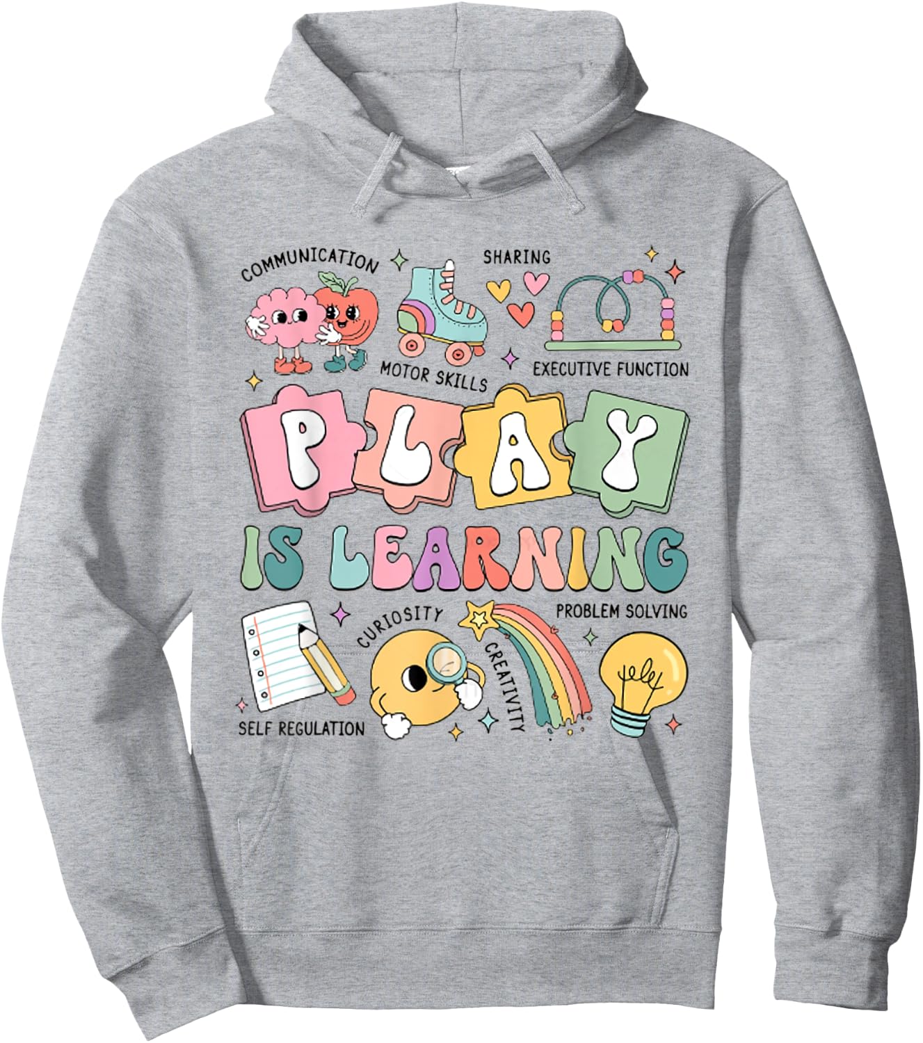 Retro Play Is Learning Back To School Kindergarten Teacher Hoodie - Hoodie | Ash