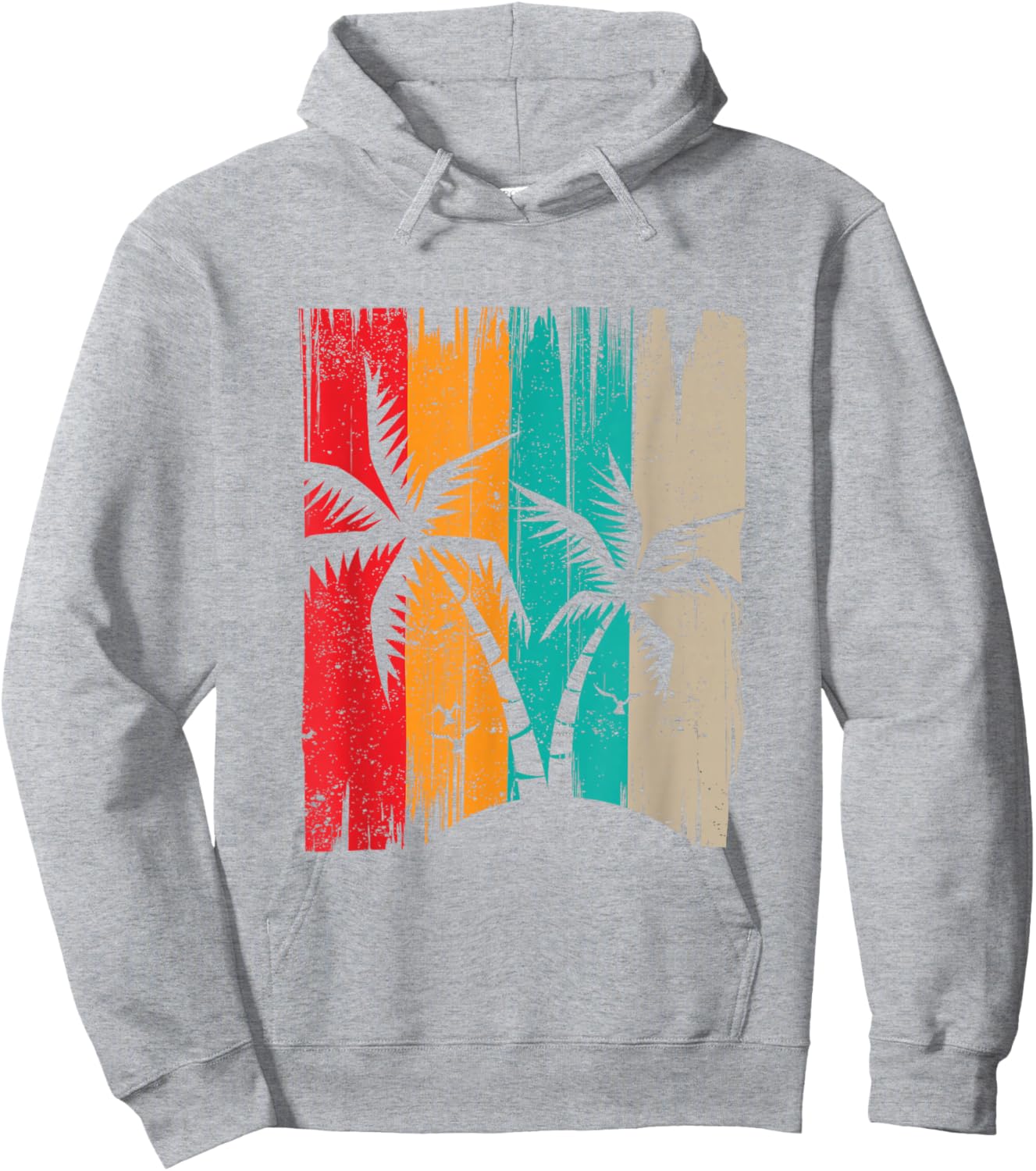 Palm Trees Retro Tropical Summer Hoodie - Hoodie | Ash