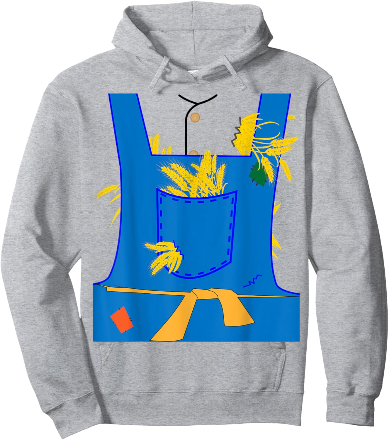 The Wonderful Wizard of Oz Scarecrow Lazy Halloween Costume Hoodie - Hoodie | Ash