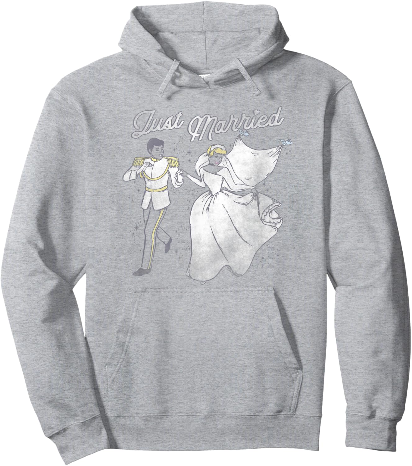 Disney Cinderella Prince & Princess Just Married V-2 Hoodie - Hoodie | Ash