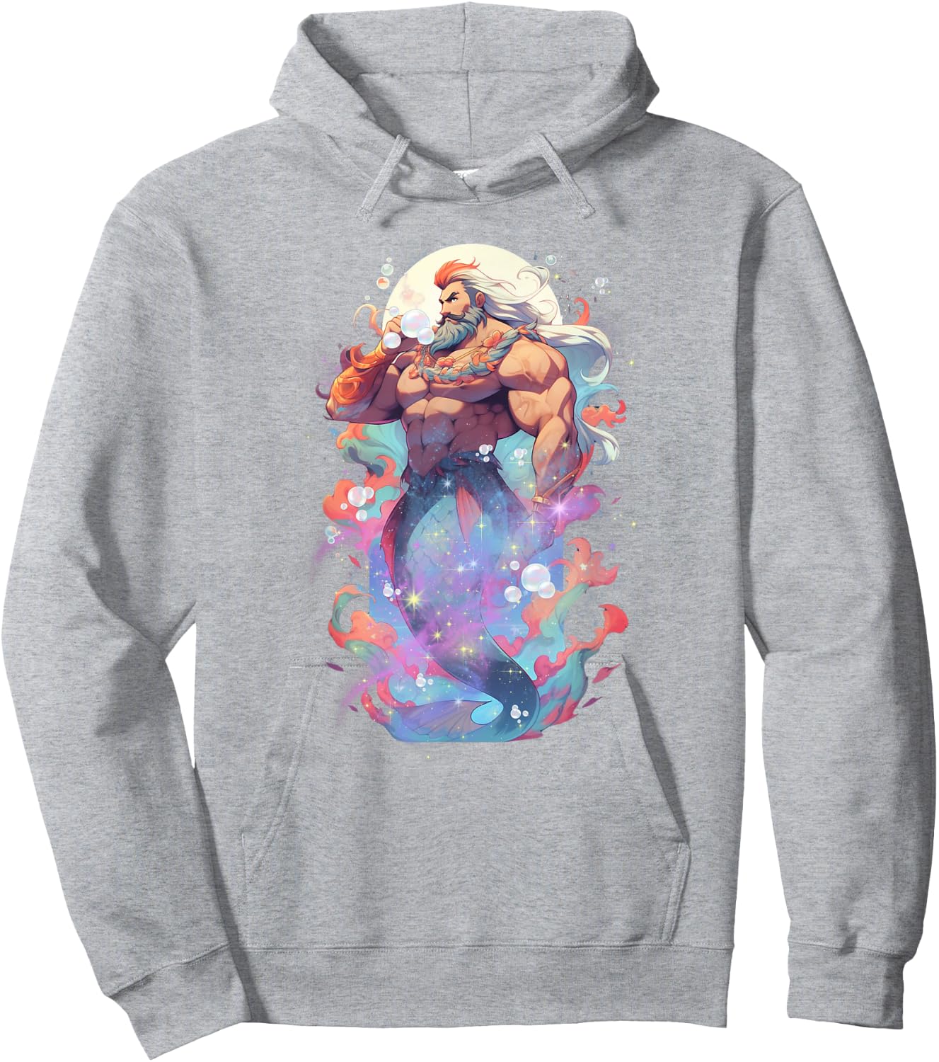 Merdaddy Security Merman Daddy Fish Father's Day Mermaid Men Hoodie - Hoodie | Ash