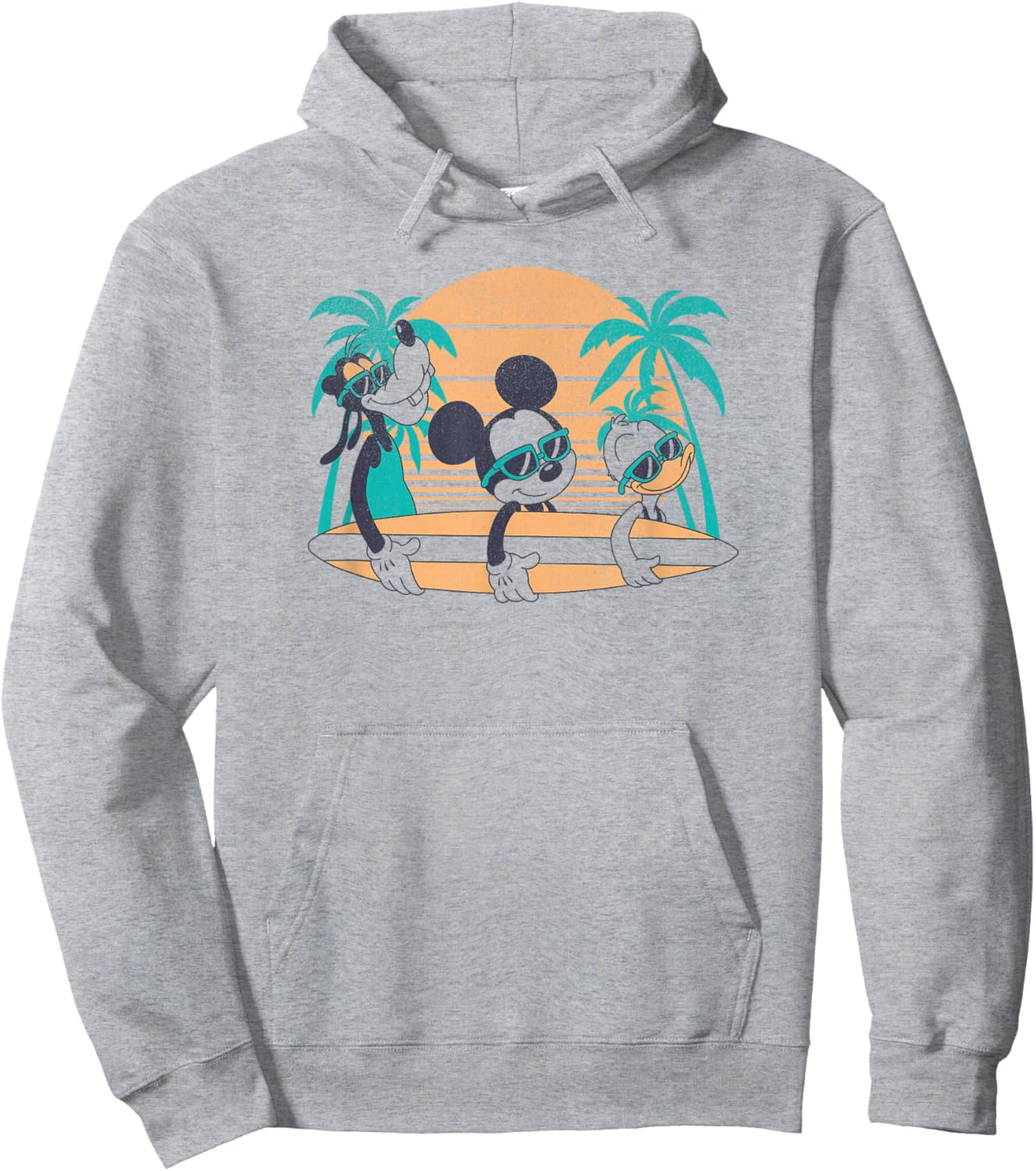 Disney Mickey and Friends Retro Surf Group Small Hoodie - Hoodie | Ash
