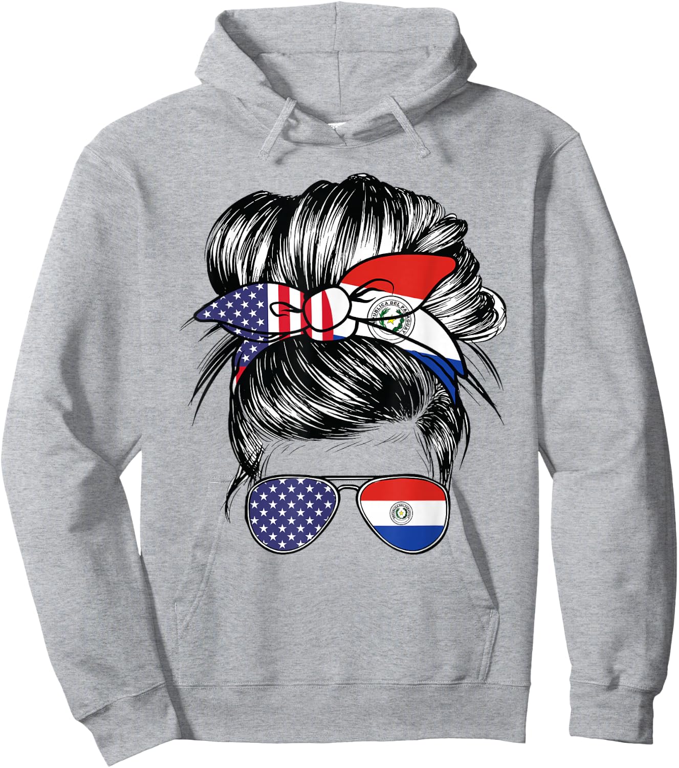 Paraguay Flag American Women Girl USA Heritage Paraguayan Hoodie - Hoodie | Ash