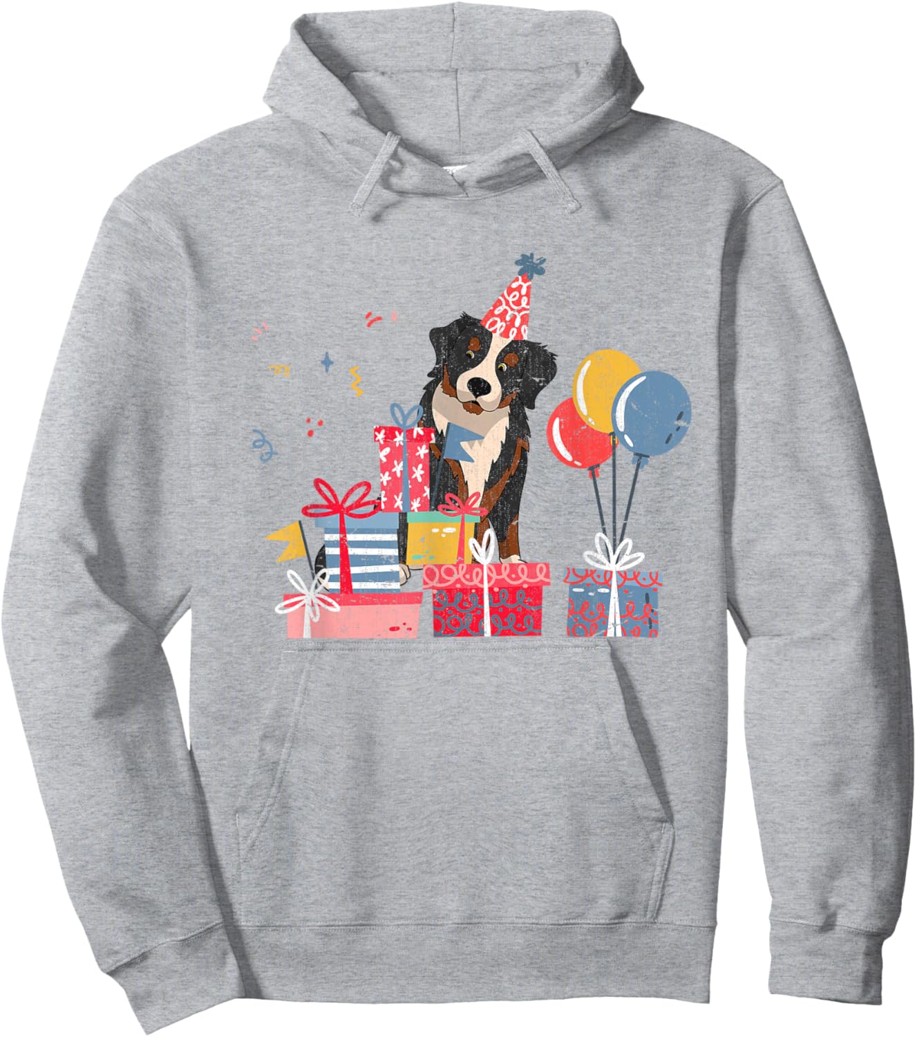 Dog Animal Lover Pet Kids Birthday Party Bernese Mountain Hoodie - Hoodie | Ash