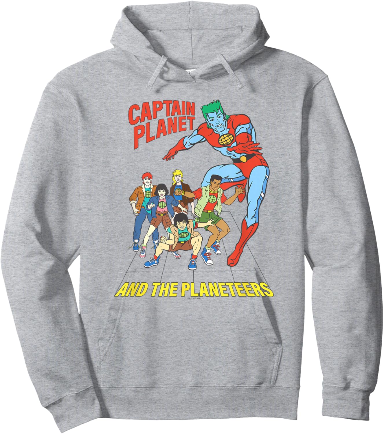 Captain Planet Planeteers United Retro Logo Hoodie - Hoodie | Ash