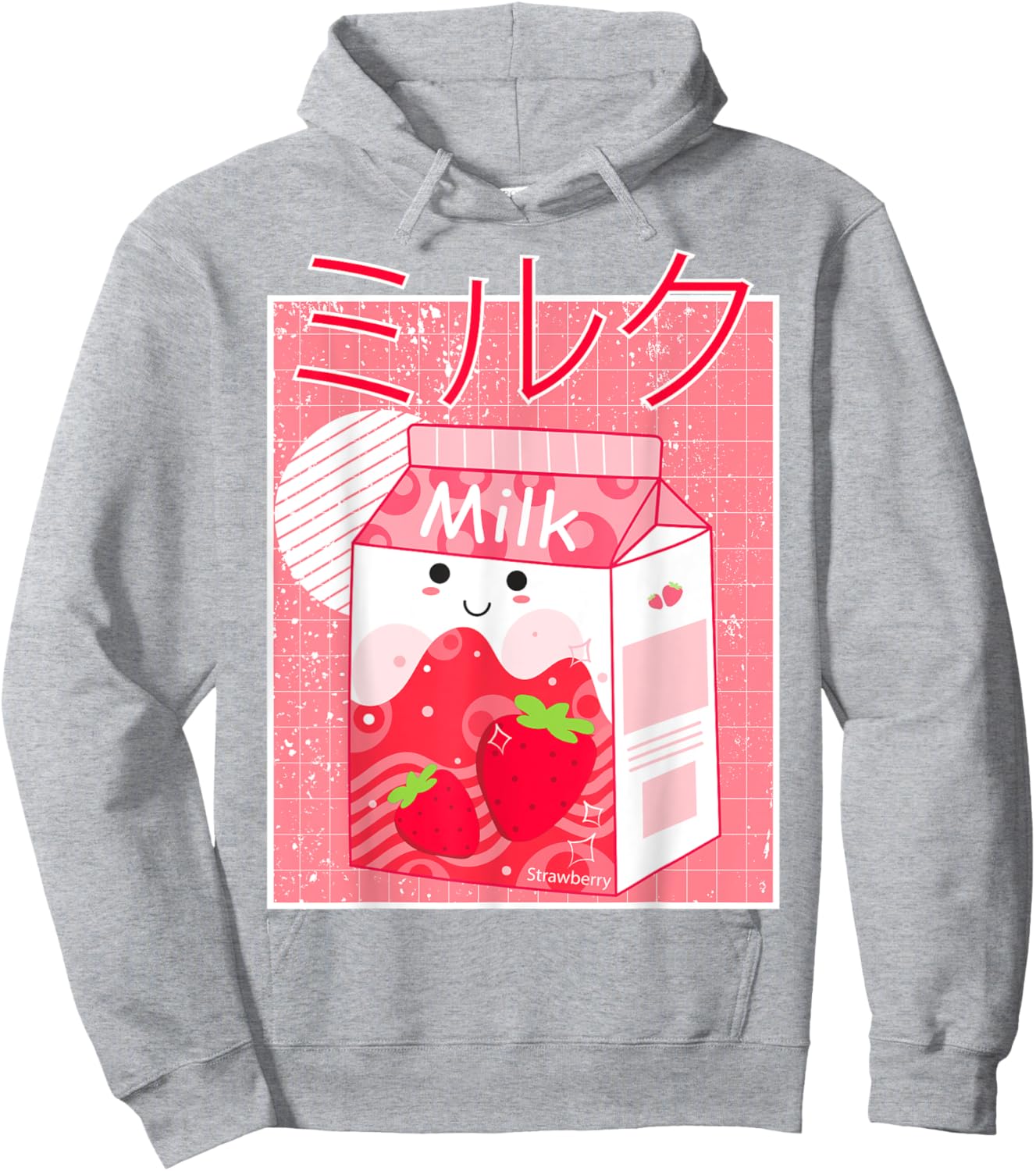 Pink Strawberry Milk Shake Kawaii pastel Goth Japanese 90's Hoodie - Hoodie | Ash