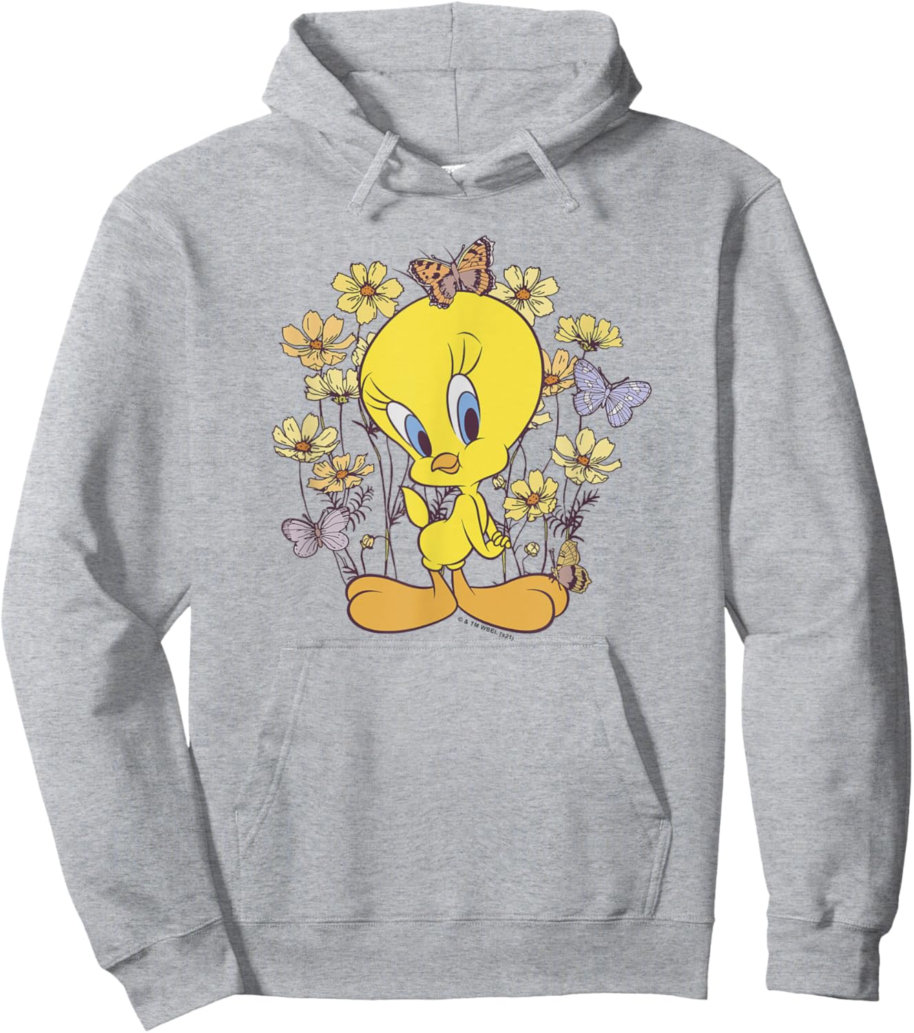Looney Tunes Tweety And Butterflies Floral Hoodie - Hoodie | Ash