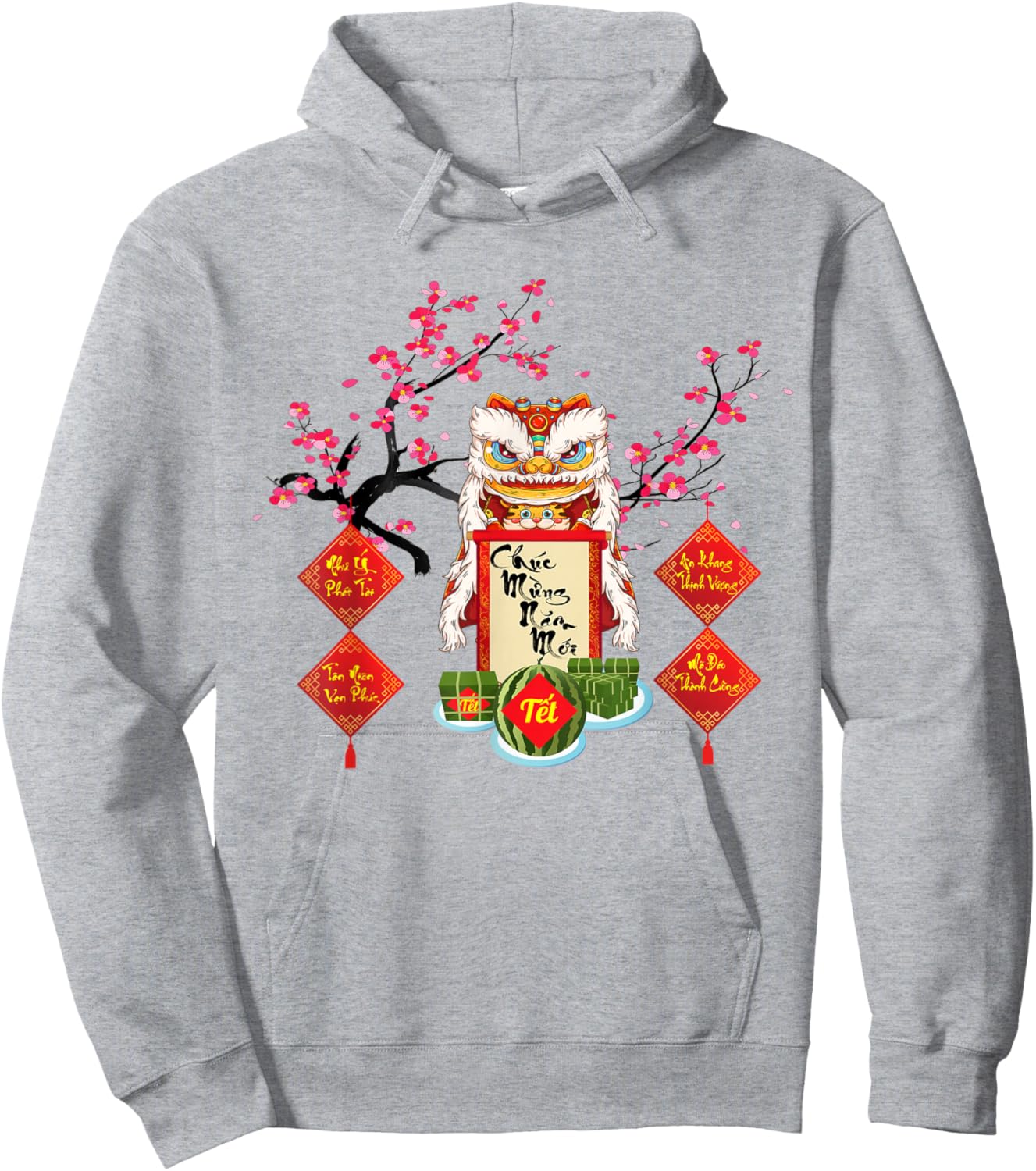 Chuc Mung Nam Moi 2022 Tiger Vietnamese Lunar New Year 2022 Hoodie - Hoodie | Ash
