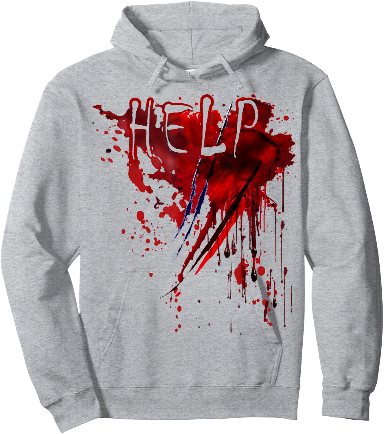 Bloody Shirt Help Blood Splatter Halloween Blood Stained Hoodie - Hoodie | Ash