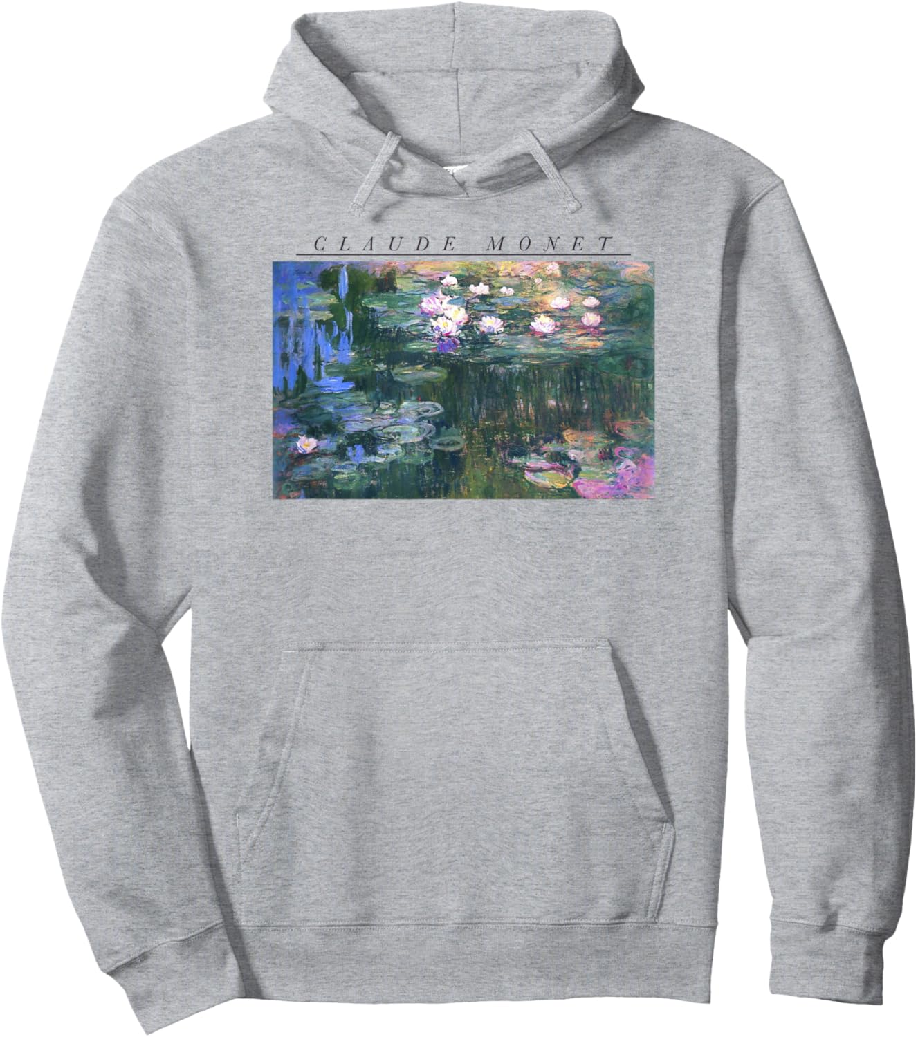 Trendy Claude Monet Lily Pad Picture Hoodie - Hoodie | Ash