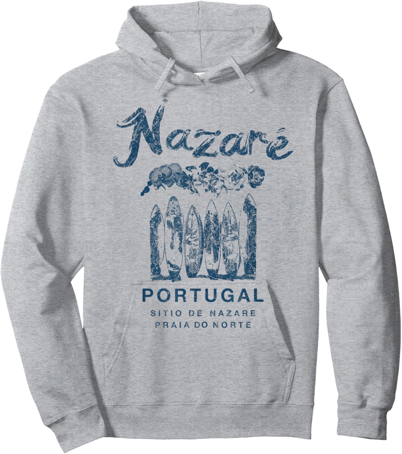 Nazare Portugal Vintage Surfing Hoodie - Hoodie | Ash