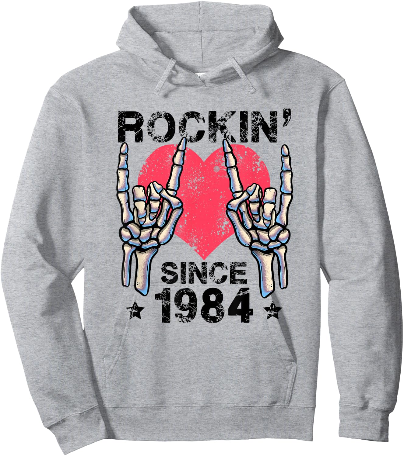 Rockin Since 1984 Rock&Roll Birthday Retro Rock And Roll Hoodie - Hoodie | Ash