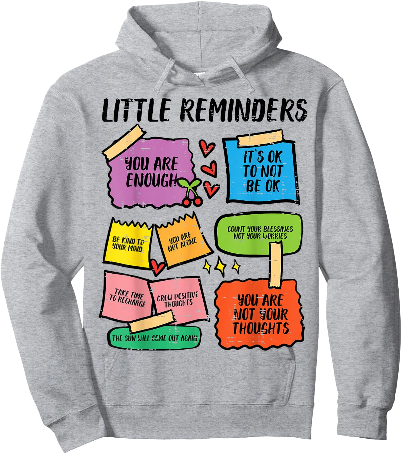 Mental Health Reminders Aware Counselor Therapist Women Men Hoodie - Hoodie | Ash