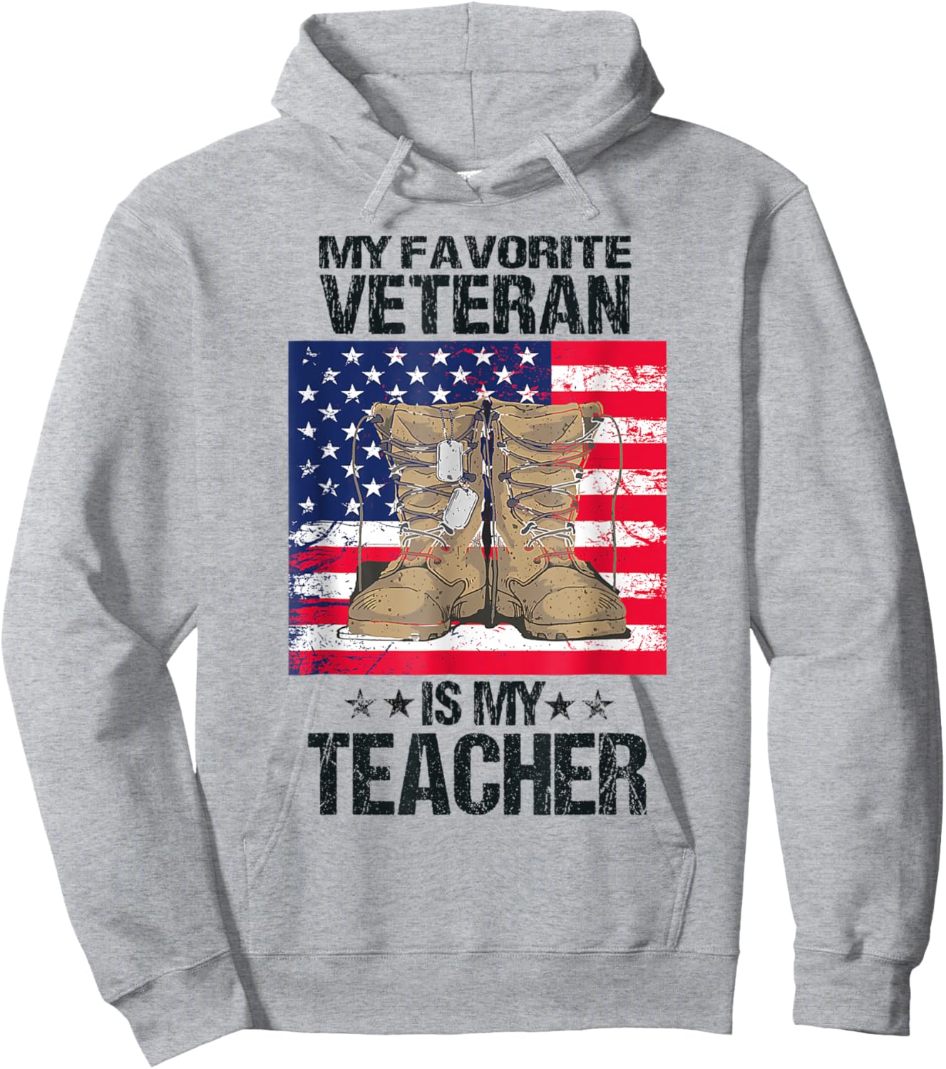 Veterans Day My Favorite Veteran Is My Teacher For Kids Hoodie - Hoodie | Ash