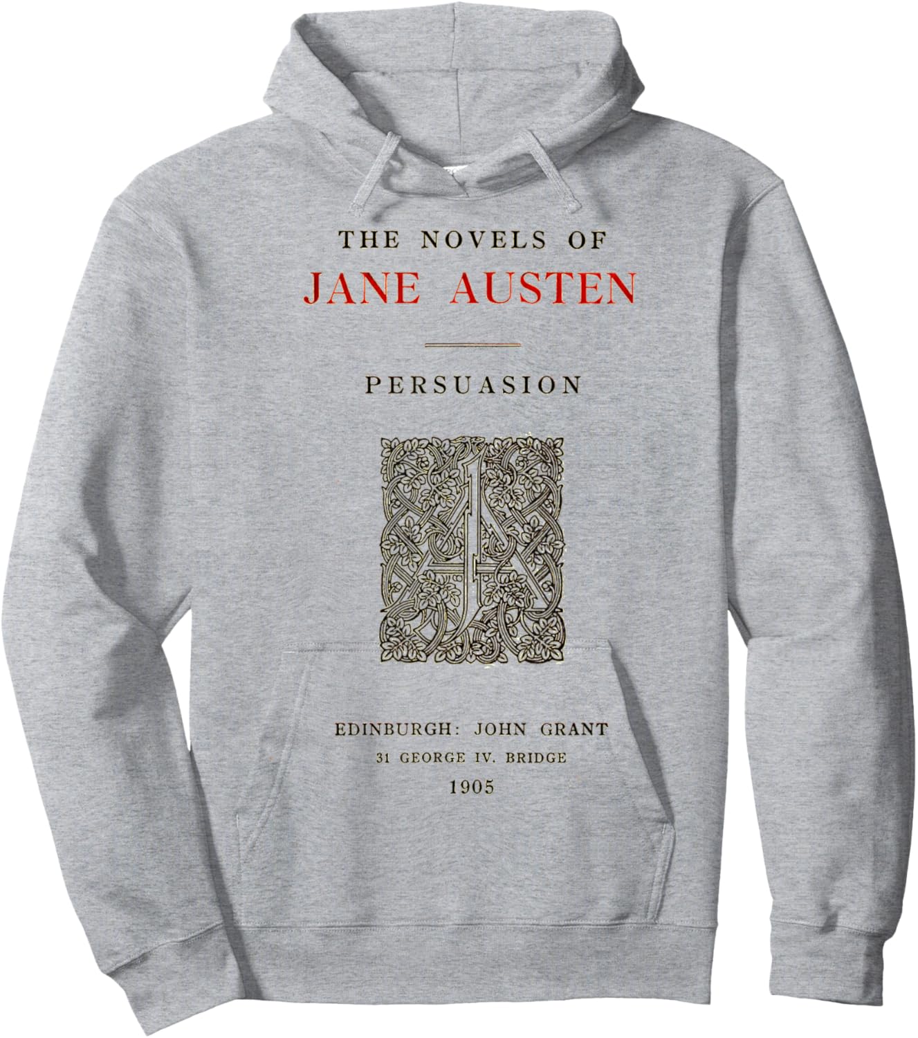 Persuasion Jane Austen Title Page Hoodie - Hoodie | Ash