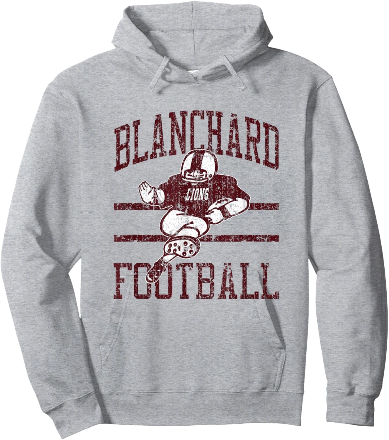 Blanchard Lions Football Player Hoodie - Hoodie | Ash