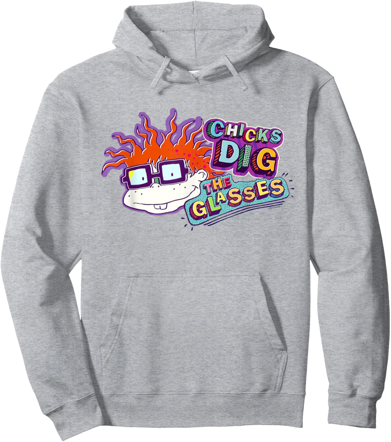 Rugrats Chicks Dig the Glasses Badge Hoodie - Hoodie | Ash