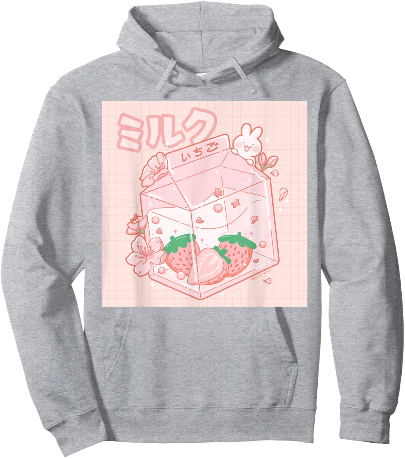 Strawberry Milk Japanese Kawaii Anime Aesthetic Pink Hoodie - Hoodie | Ash