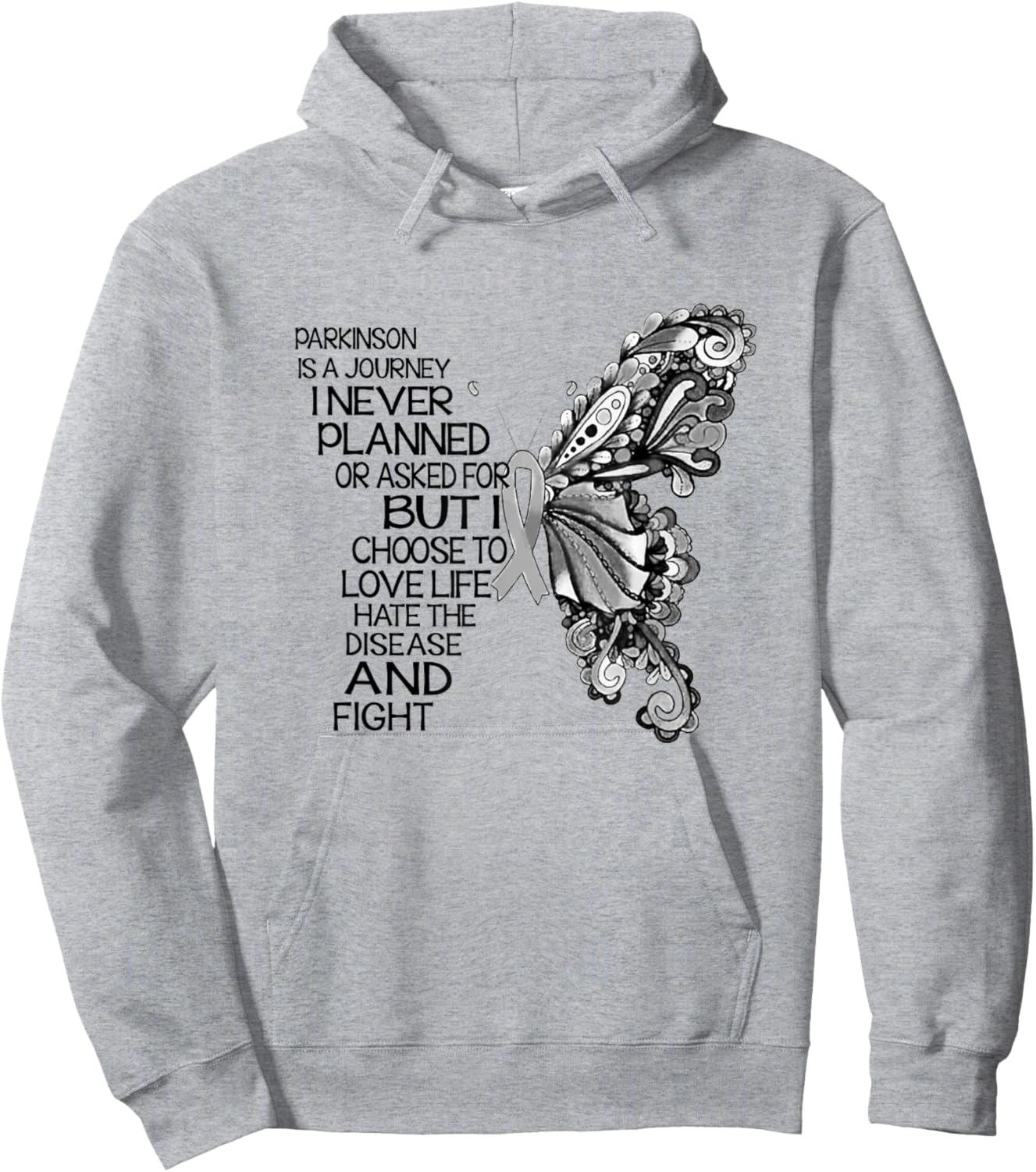 Parkinson Is A Journey I Never Planned Parkinson Patient Hoodie - Hoodie | Ash