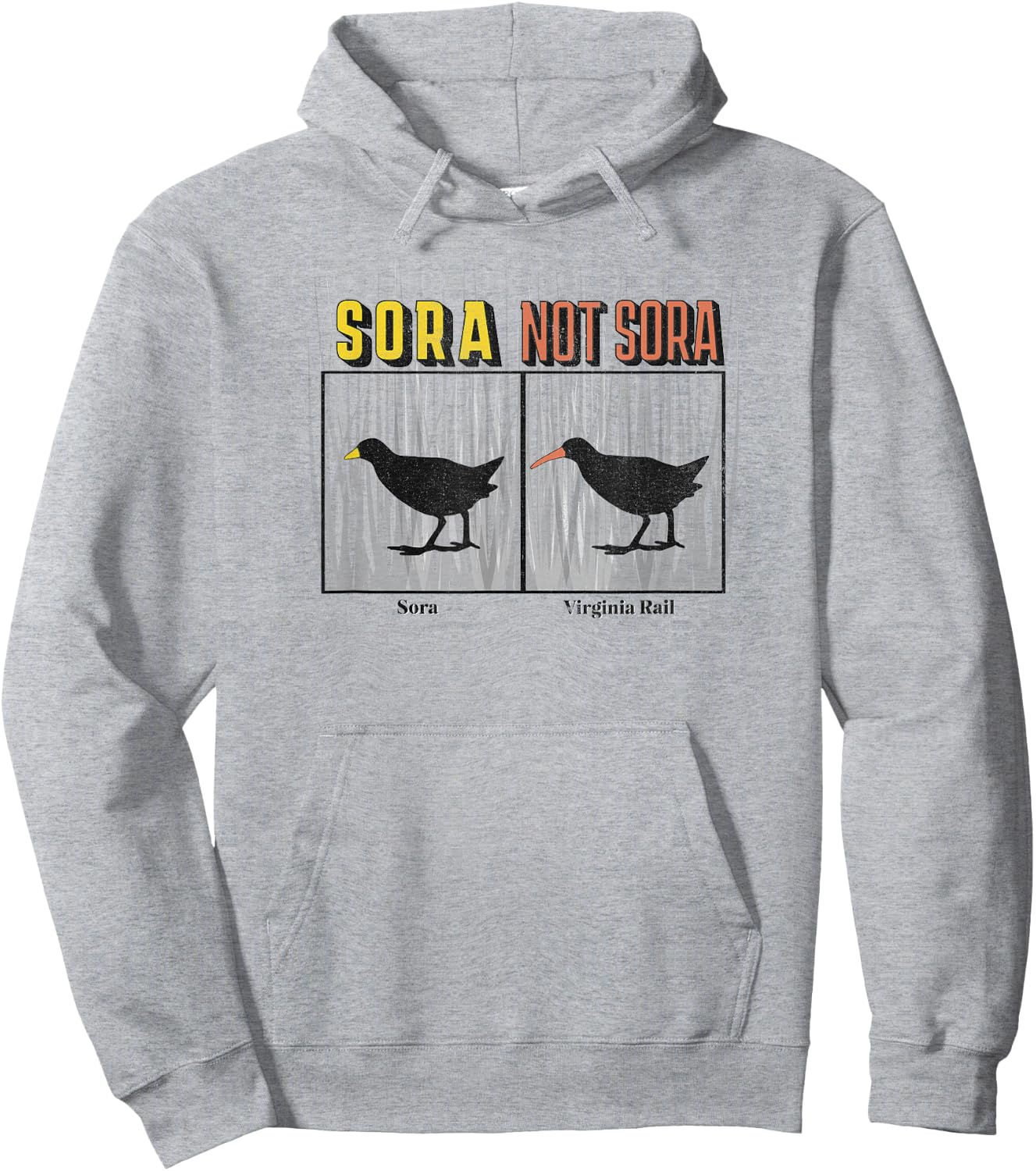 Funny Sora not Sora (Virginia Rail) Birdwatching for Birders Hoodie - Hoodie | Ash