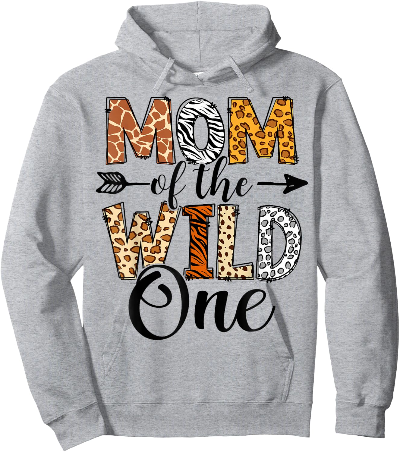 Mom Of The Wild One Family 1st Birthday African Safari Gift Hoodie - Hoodie | Ash
