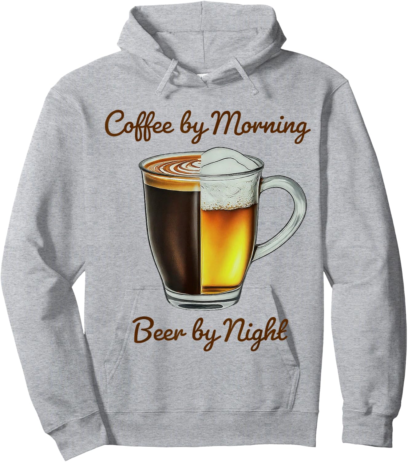 Coffee by Morning, Beer by Night Hoodie - Hoodie | Ash