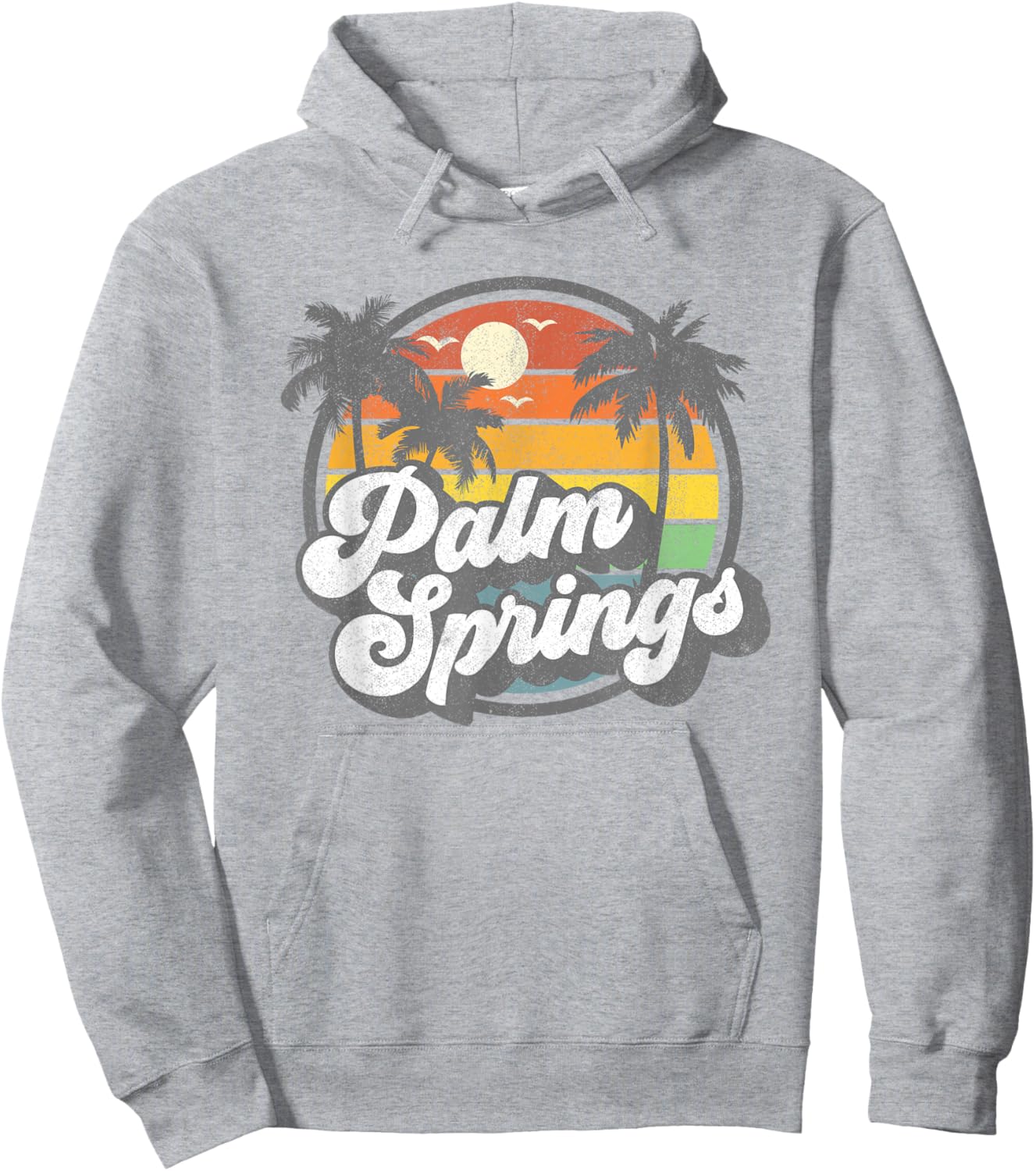 Palm Springs California Beach Retro Vintage Vacation Gift Small Hoodie - Hoodie | Ash