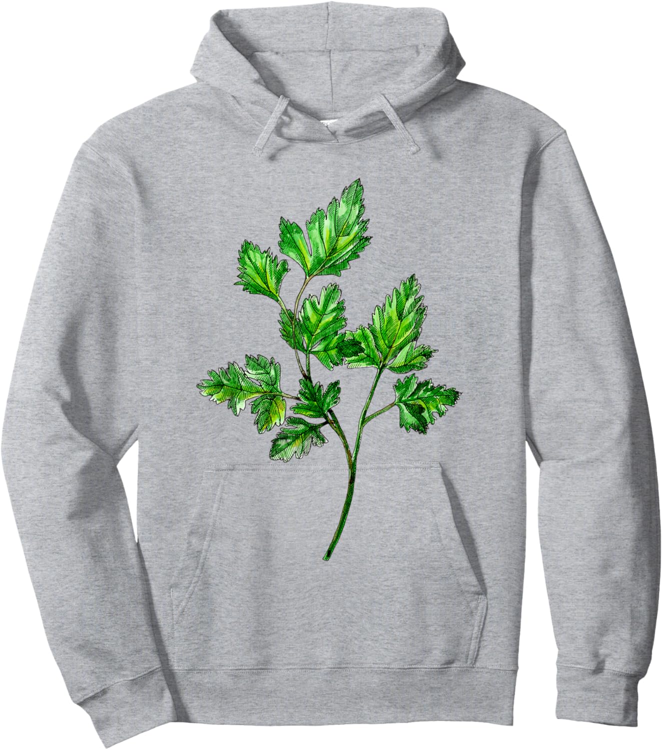 Parsley Watercolor Illustration Hoodie - Hoodie | Ash