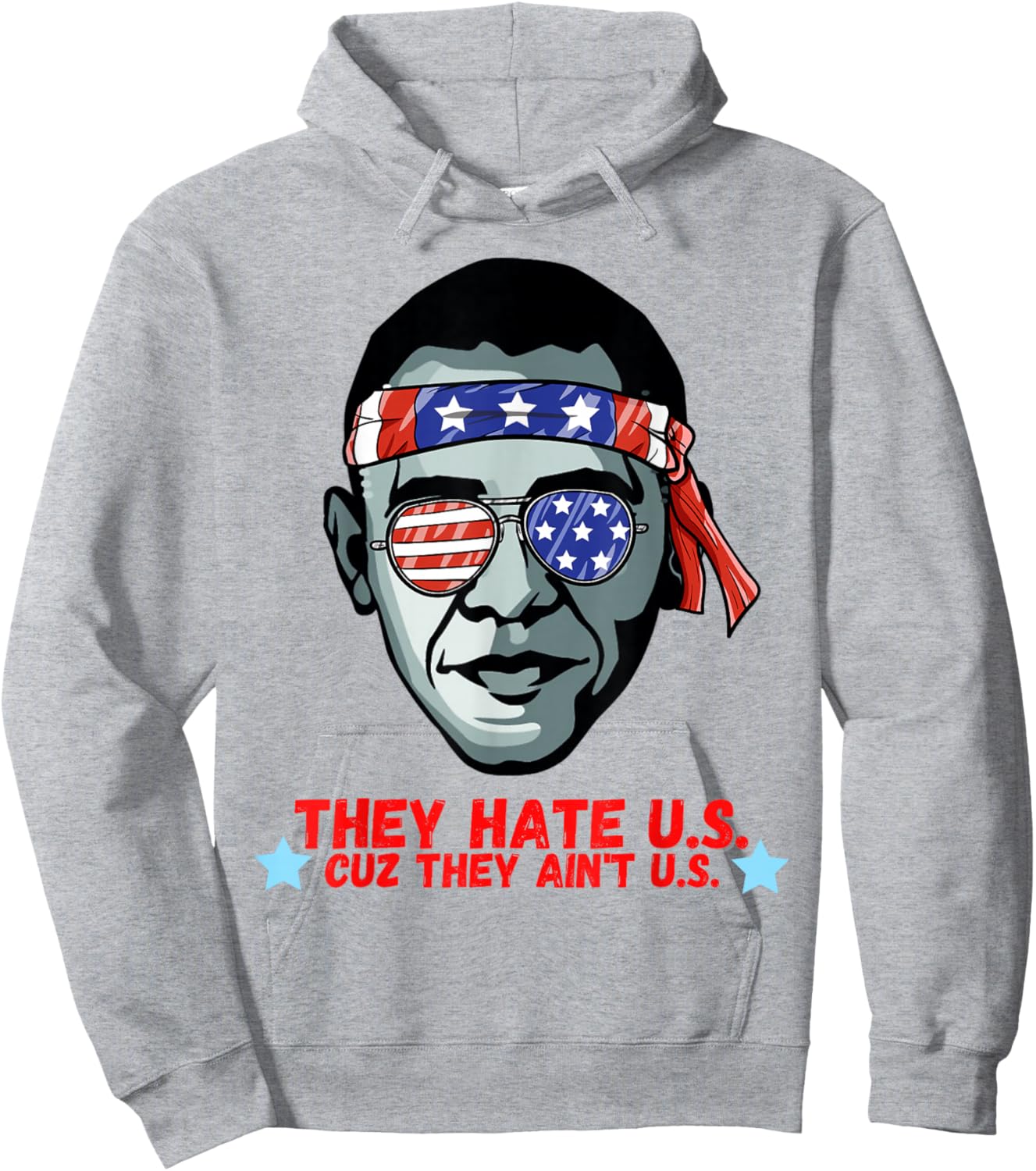 Funny Obama 4th of July Shirt for Adults Men Women Hoodie - Hoodie | Ash