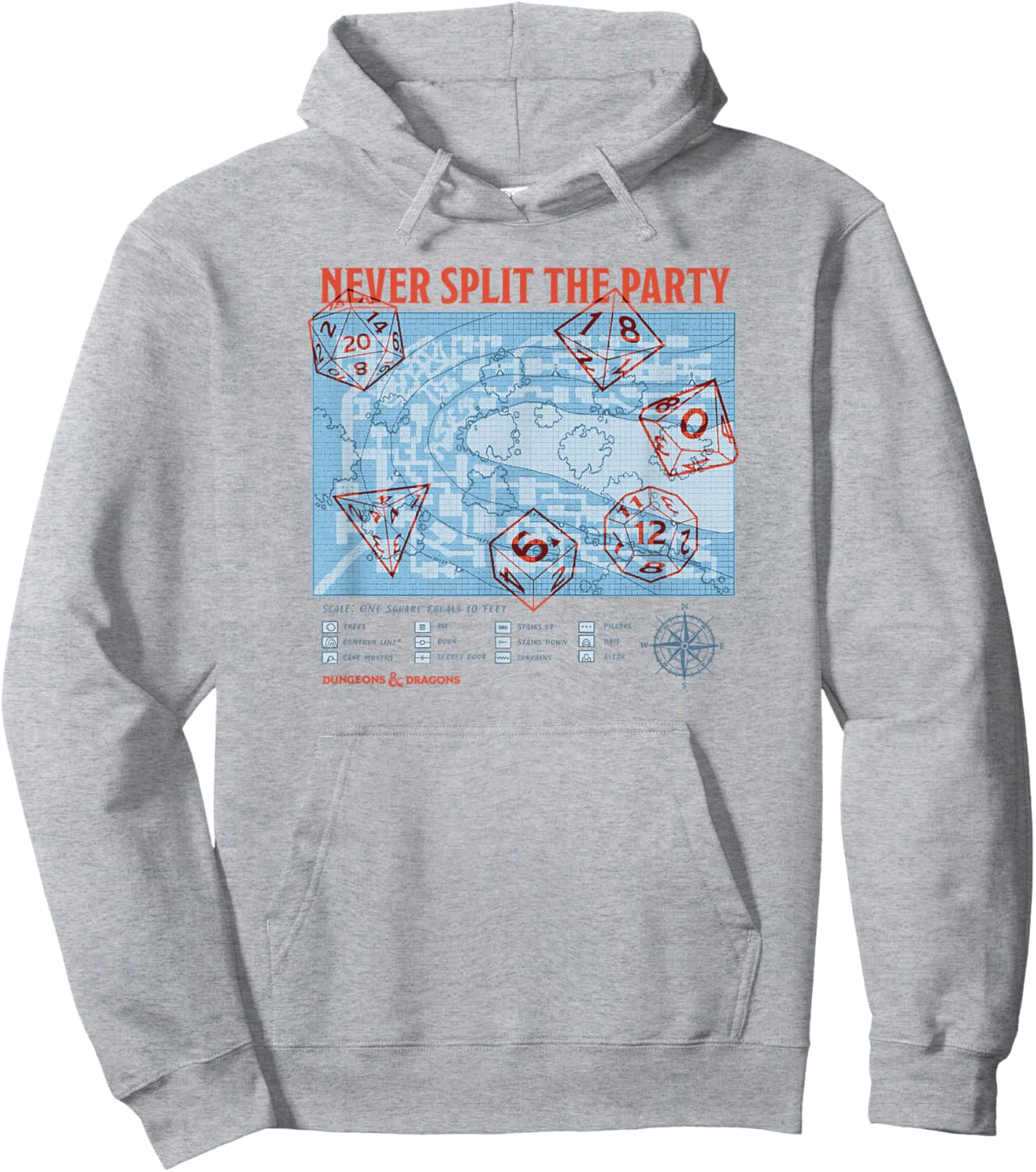 Dungeons & Dragons Never Split The Party Dice Poster Hoodie - Hoodie | Ash