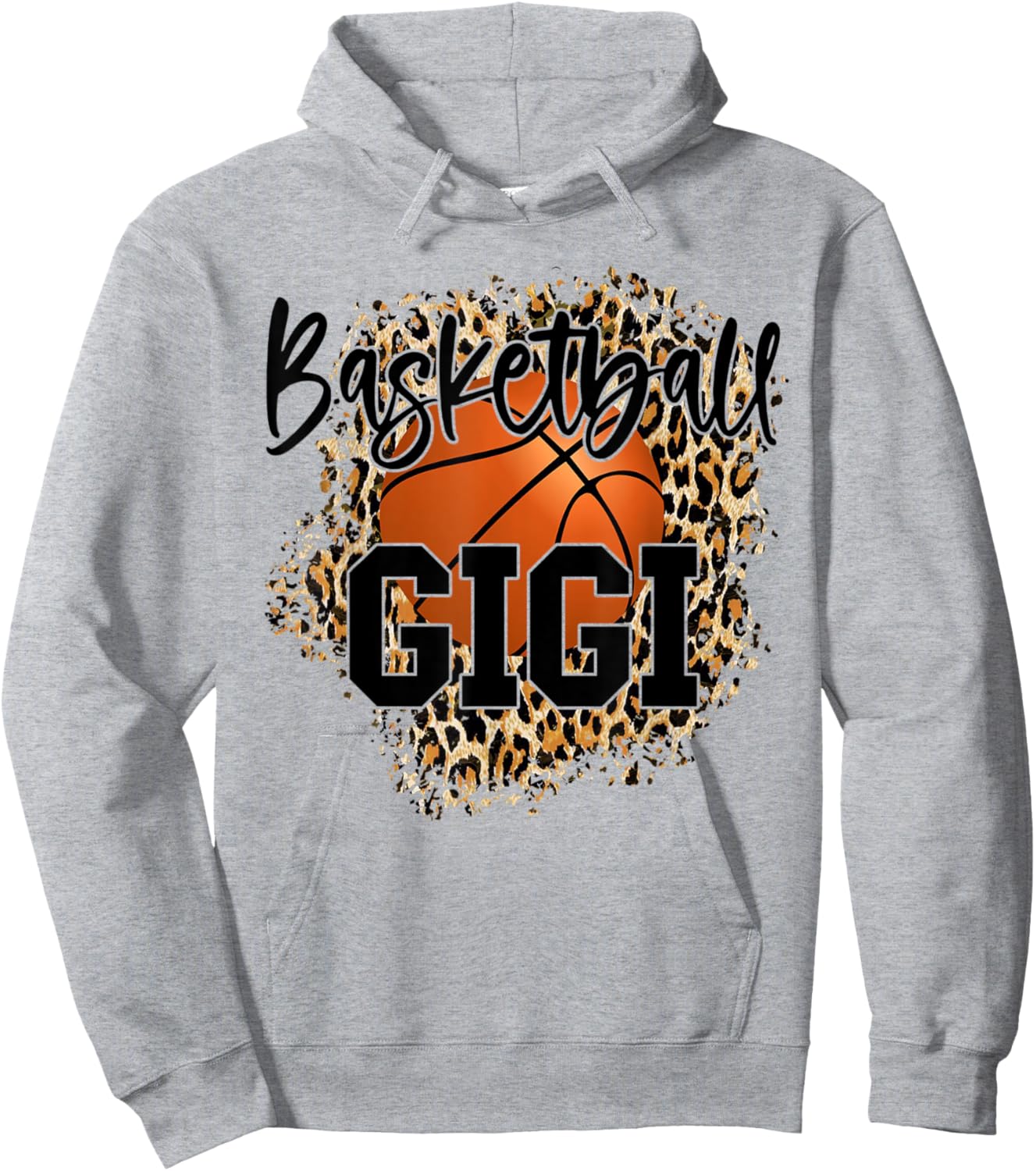 Basketball Gigi Leopard Funny Sports Players Mother's Day Hoodie - Hoodie | Ash